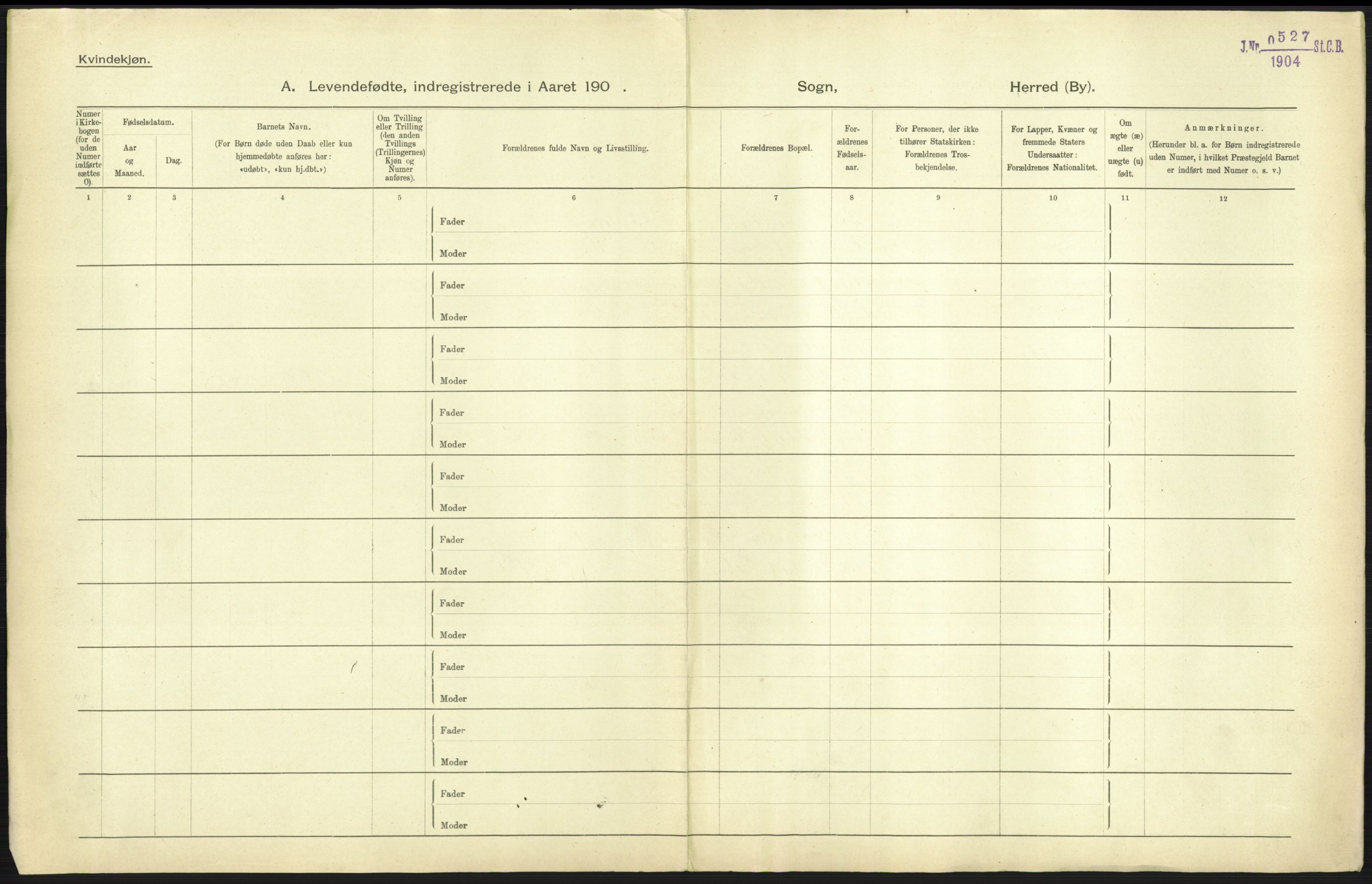 Statistisk sentralbyrå, Sosiodemografiske emner, Befolkning, AV/RA-S-2228/D/Df/Dfa/Dfaa/L0003: Kristiania: Fødte, 1903, p. 387