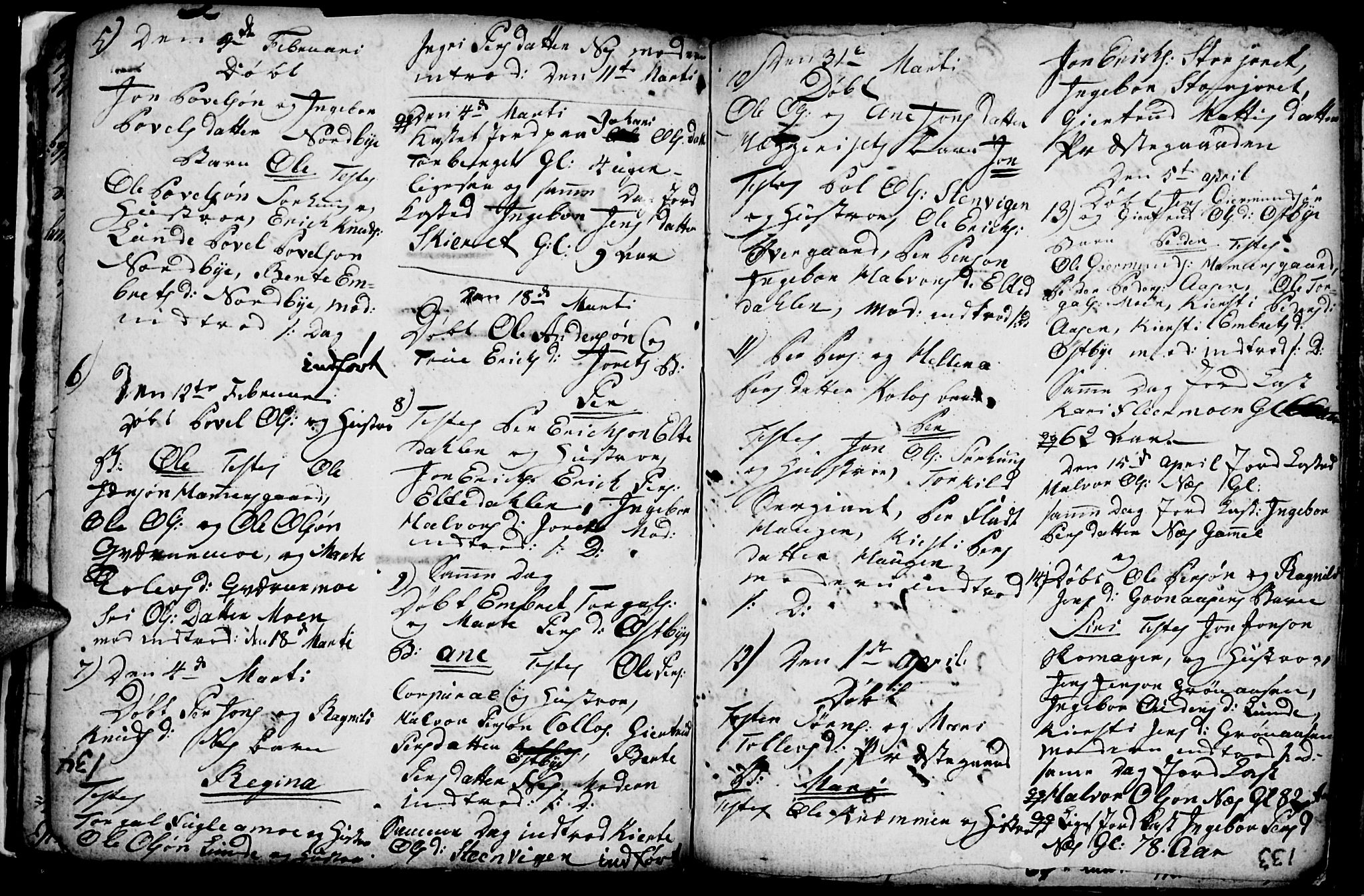 Trysil prestekontor, SAH/PREST-046/H/Ha/Hab/L0001: Parish register (copy) no. 1, 1781-1799, p. 133-134
