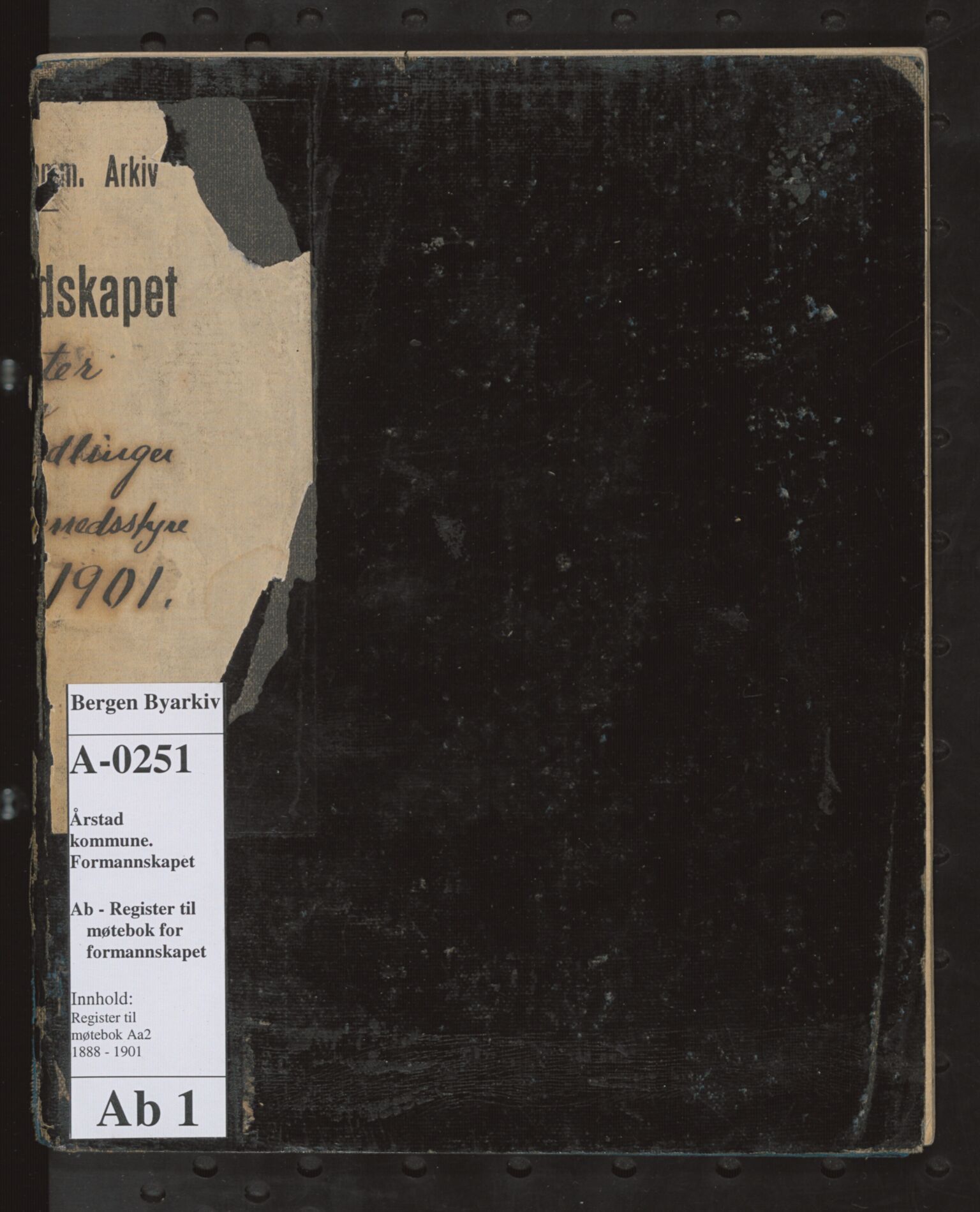 Årstad kommune. Formannskapet, BBA/A-0251/A/Ab/L0001: Register til møtebok Aa:2, 1888-1901