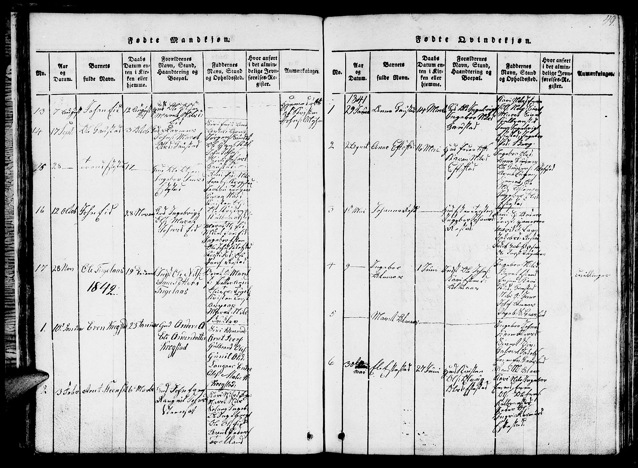 Ministerialprotokoller, klokkerbøker og fødselsregistre - Sør-Trøndelag, SAT/A-1456/694/L1130: Parish register (copy) no. 694C02, 1816-1857, p. 49