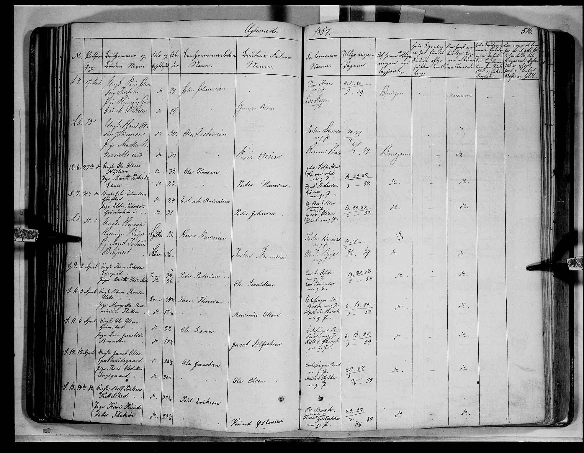Lom prestekontor, SAH/PREST-070/K/L0006: Parish register (official) no. 6B, 1837-1863, p. 516