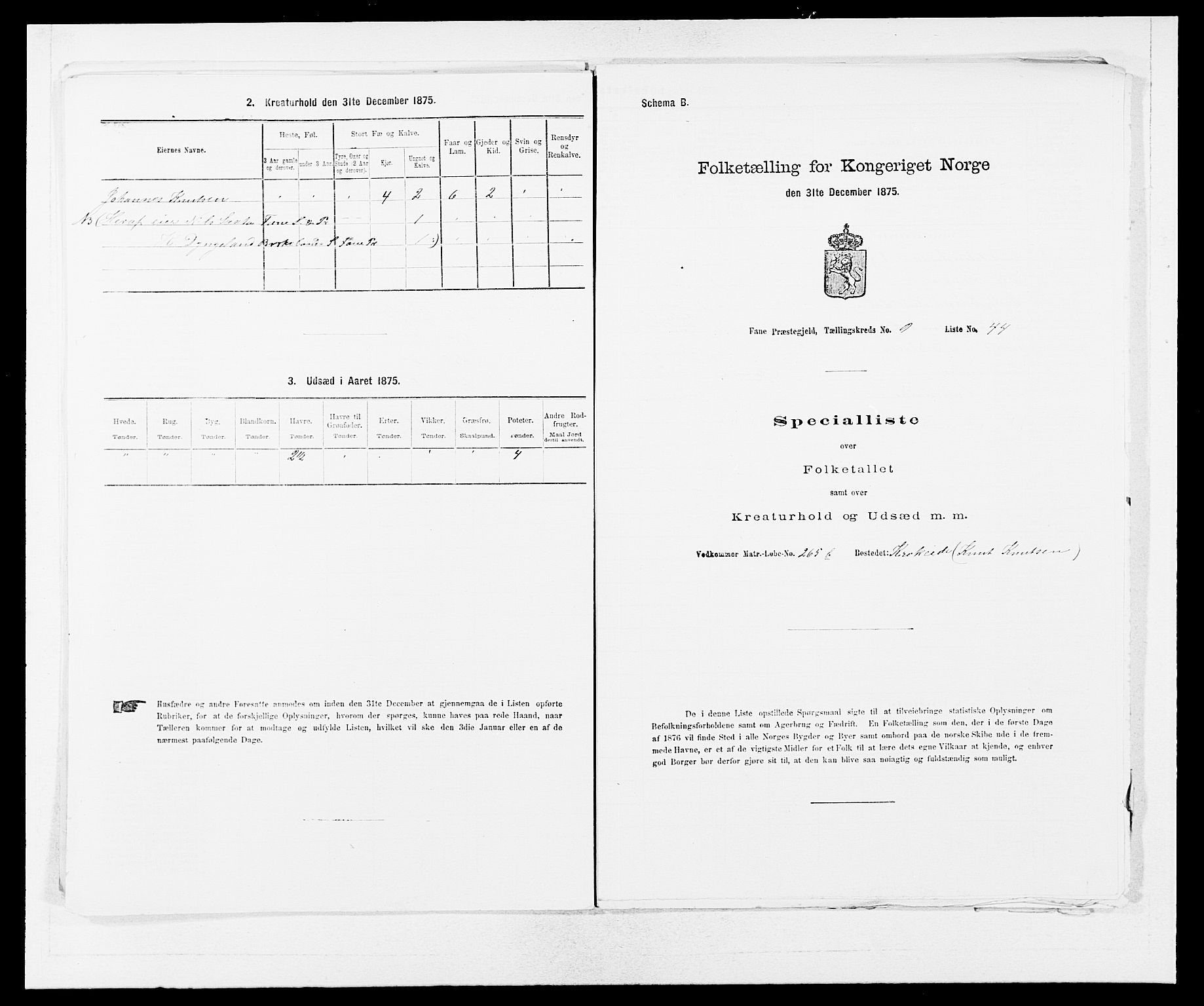 SAB, 1875 census for 1249P Fana, 1875, p. 984