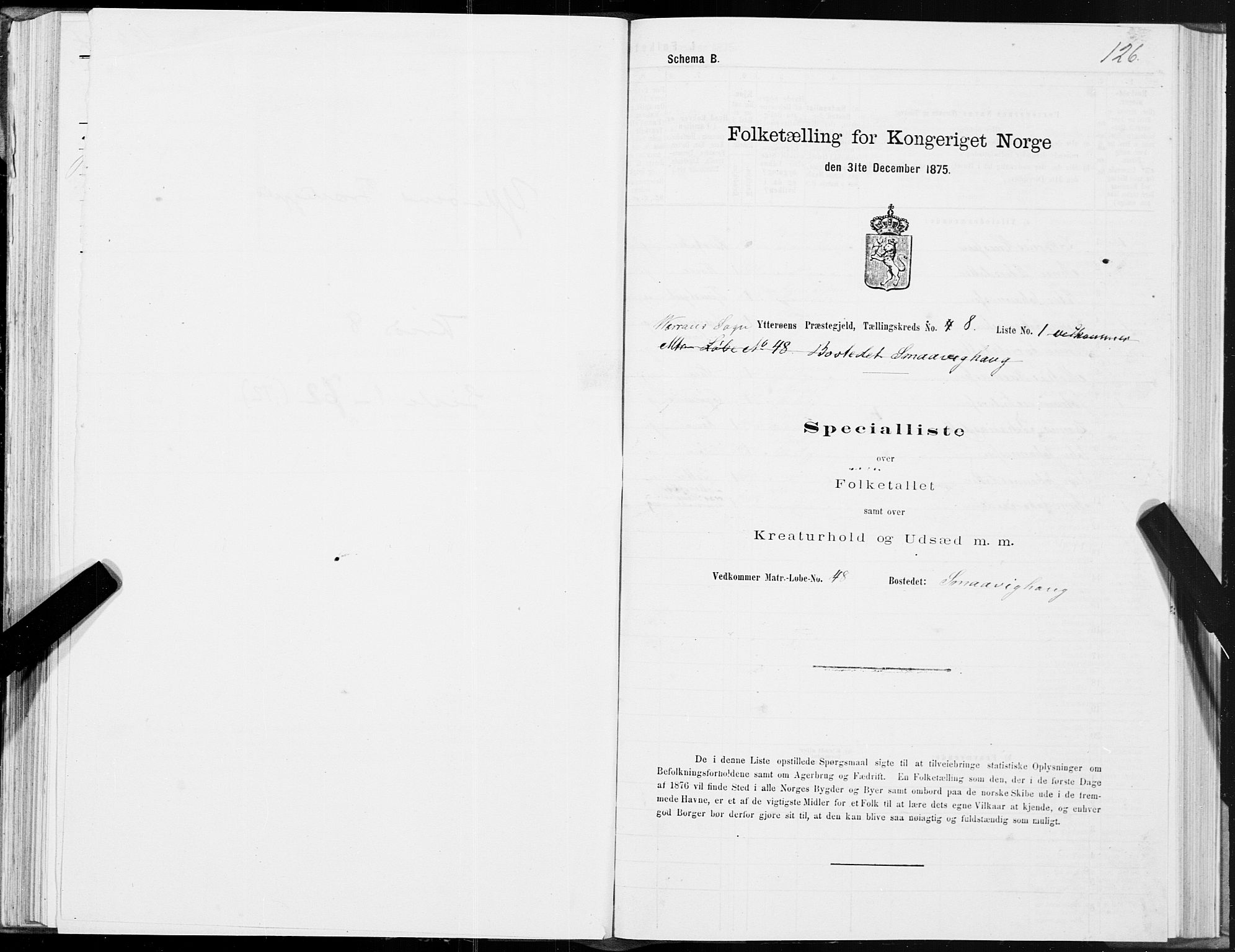 SAT, 1875 census for 1722P Ytterøy, 1875, p. 4126