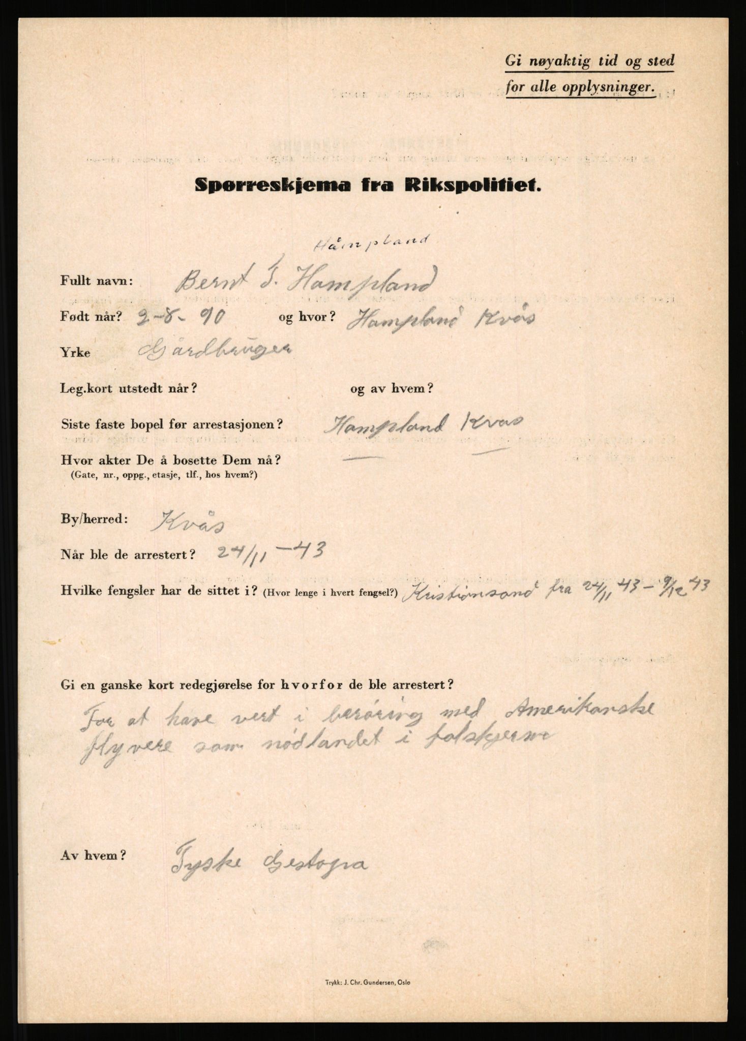 Rikspolitisjefen, AV/RA-S-1560/L/L0007: Heen, Erik C. - Iversen, Trygve, 1940-1945, p. 1023
