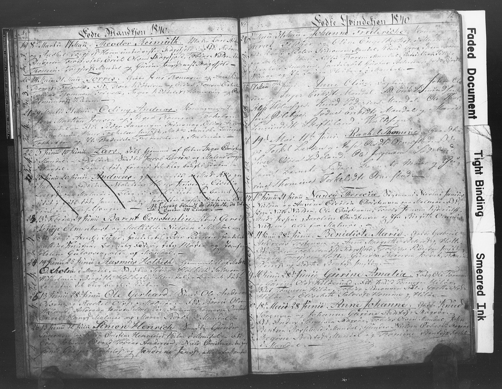 Mandal sokneprestkontor, AV/SAK-1111-0030/F/Fb/Fba/L0004: Parish register (copy) no. B 1D, 1838-1841, p. 12