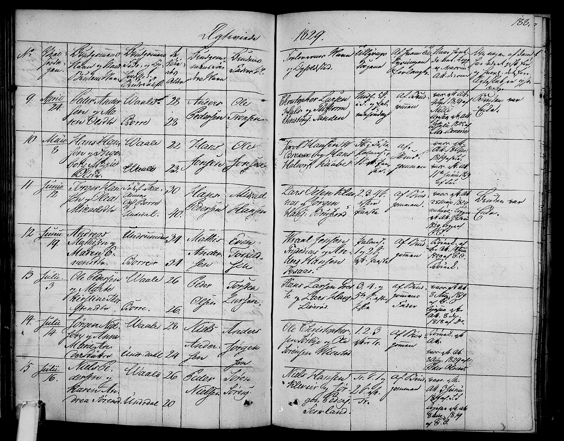 Våle kirkebøker, SAKO/A-334/F/Fa/L0008: Parish register (official) no. I 8, 1824-1844, p. 188