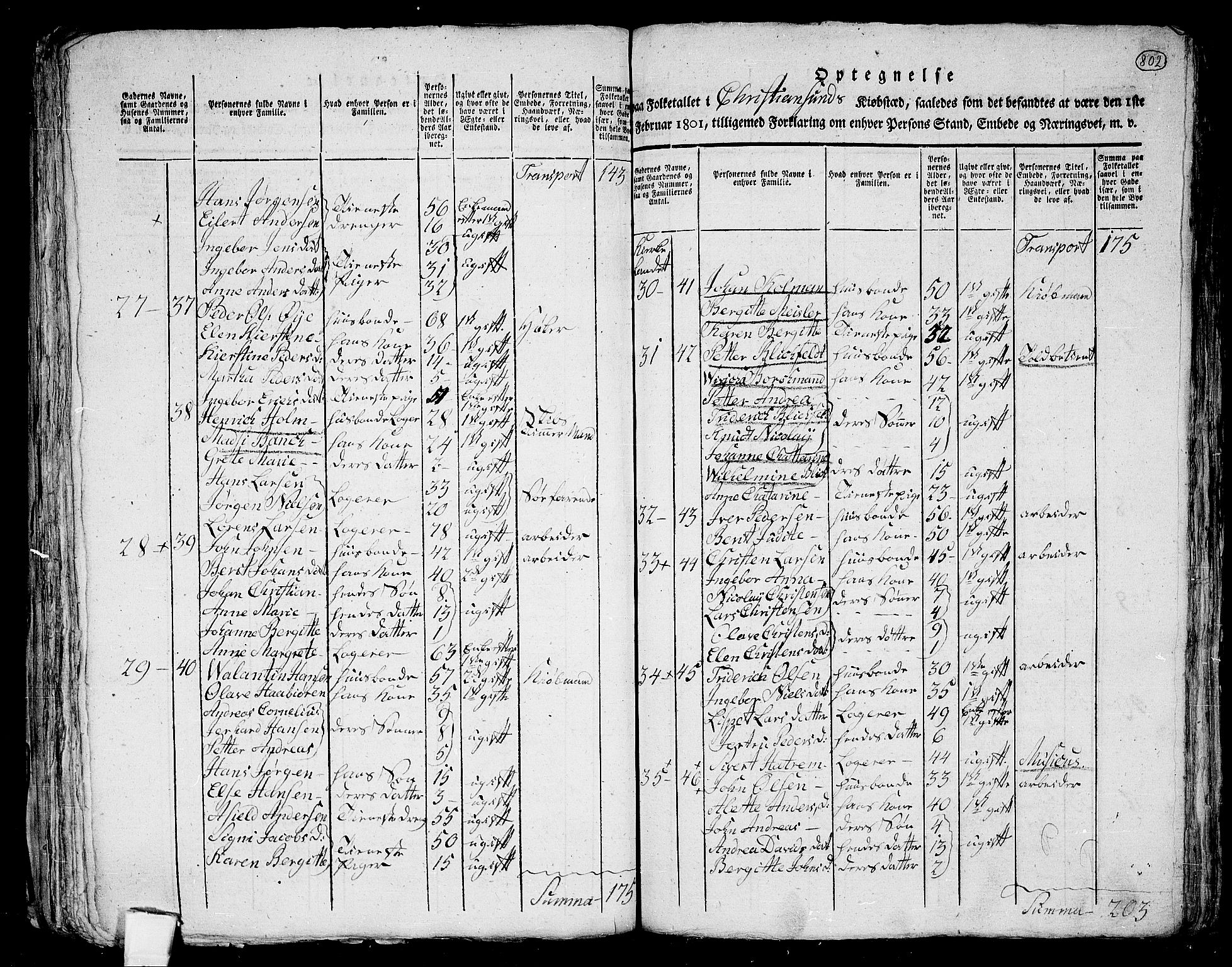 RA, 1801 census for 1553P Kvernes, 1801, p. 801b-802a