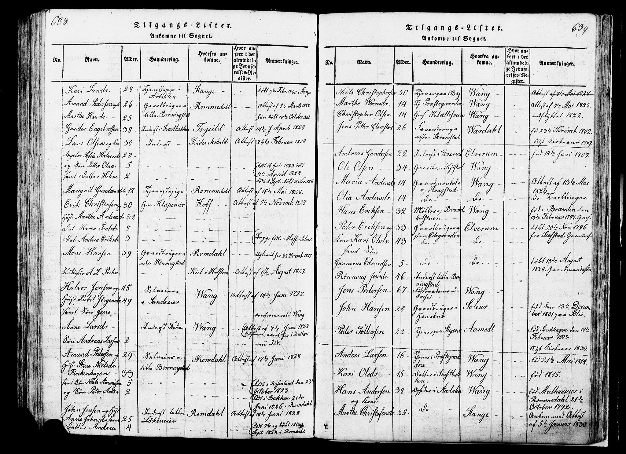 Løten prestekontor, AV/SAH-PREST-022/K/Ka/L0005: Parish register (official) no. 5, 1814-1832, p. 638-639