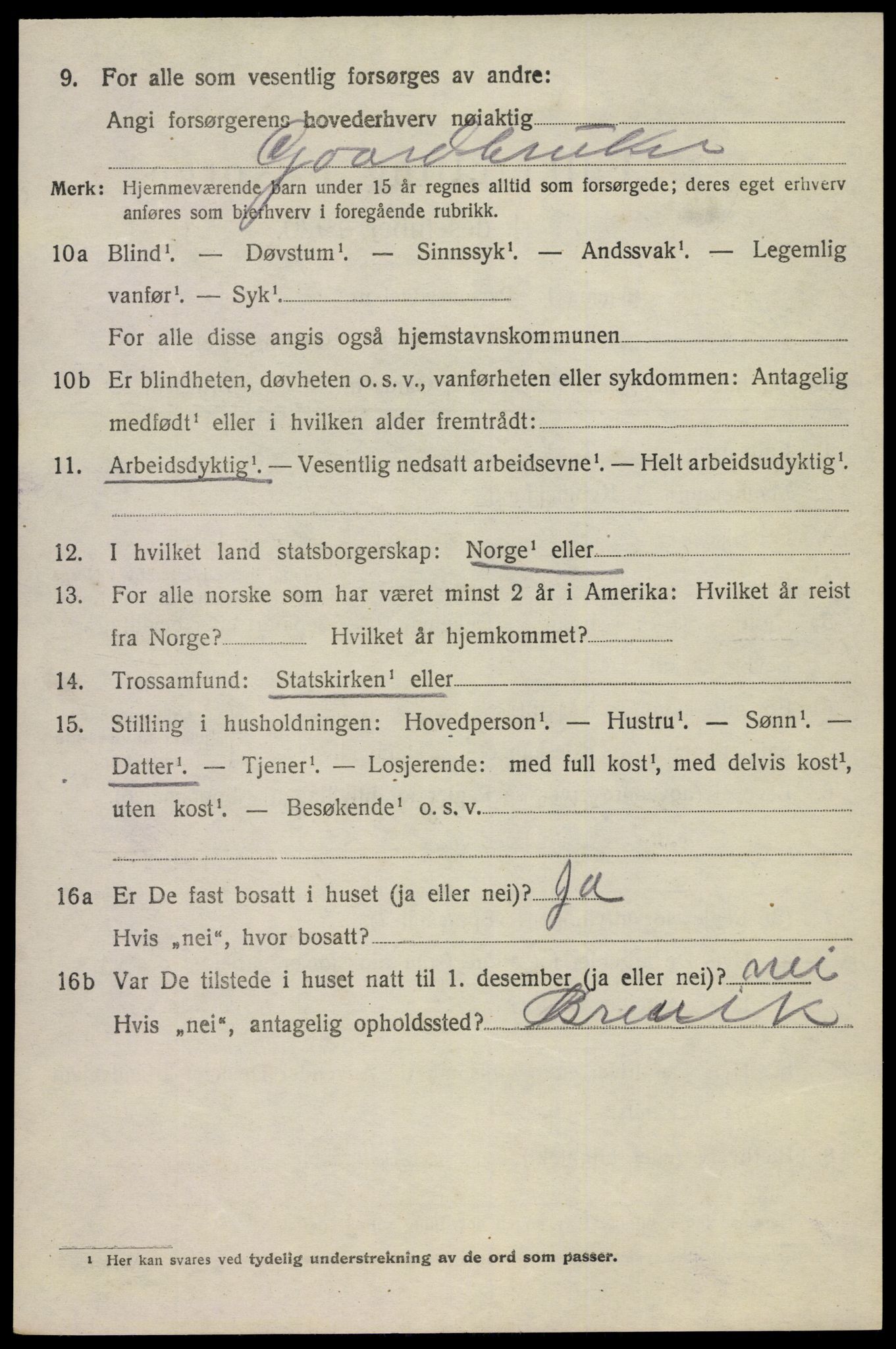 SAKO, 1920 census for Eidanger, 1920, p. 6285