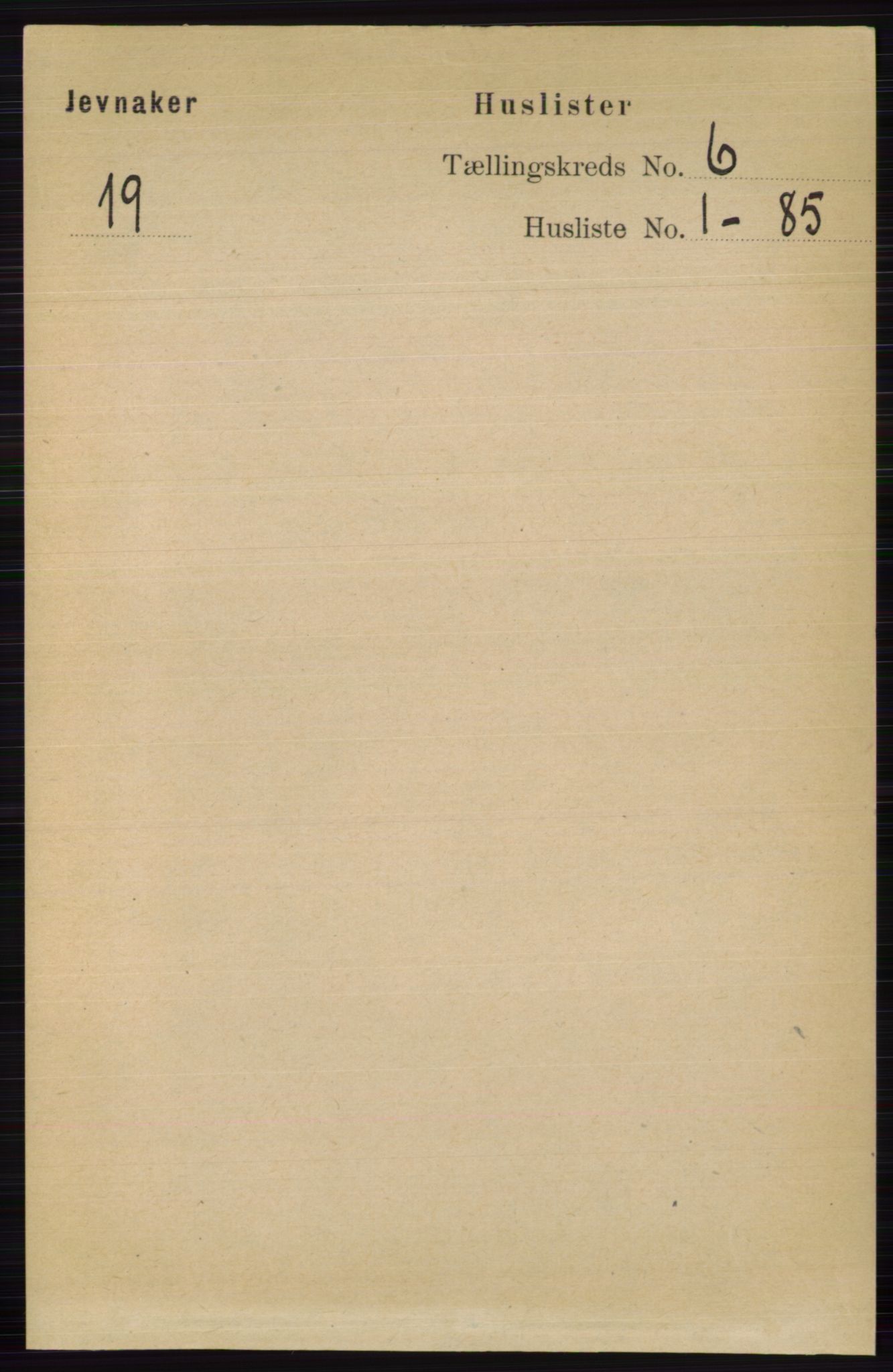 RA, 1891 census for 0532 Jevnaker, 1891, p. 3013