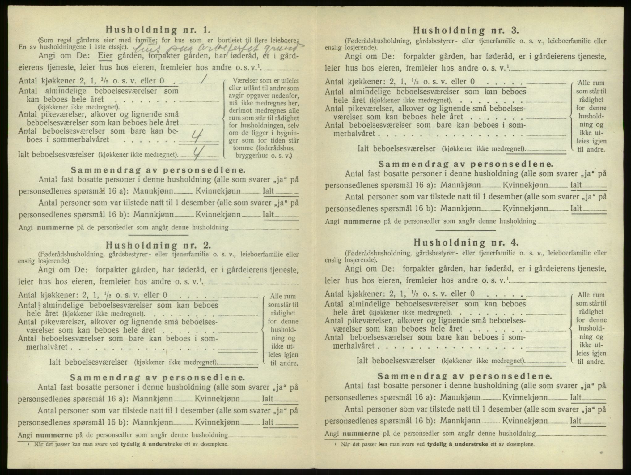 SAB, 1920 census for Ulvik, 1920, p. 64