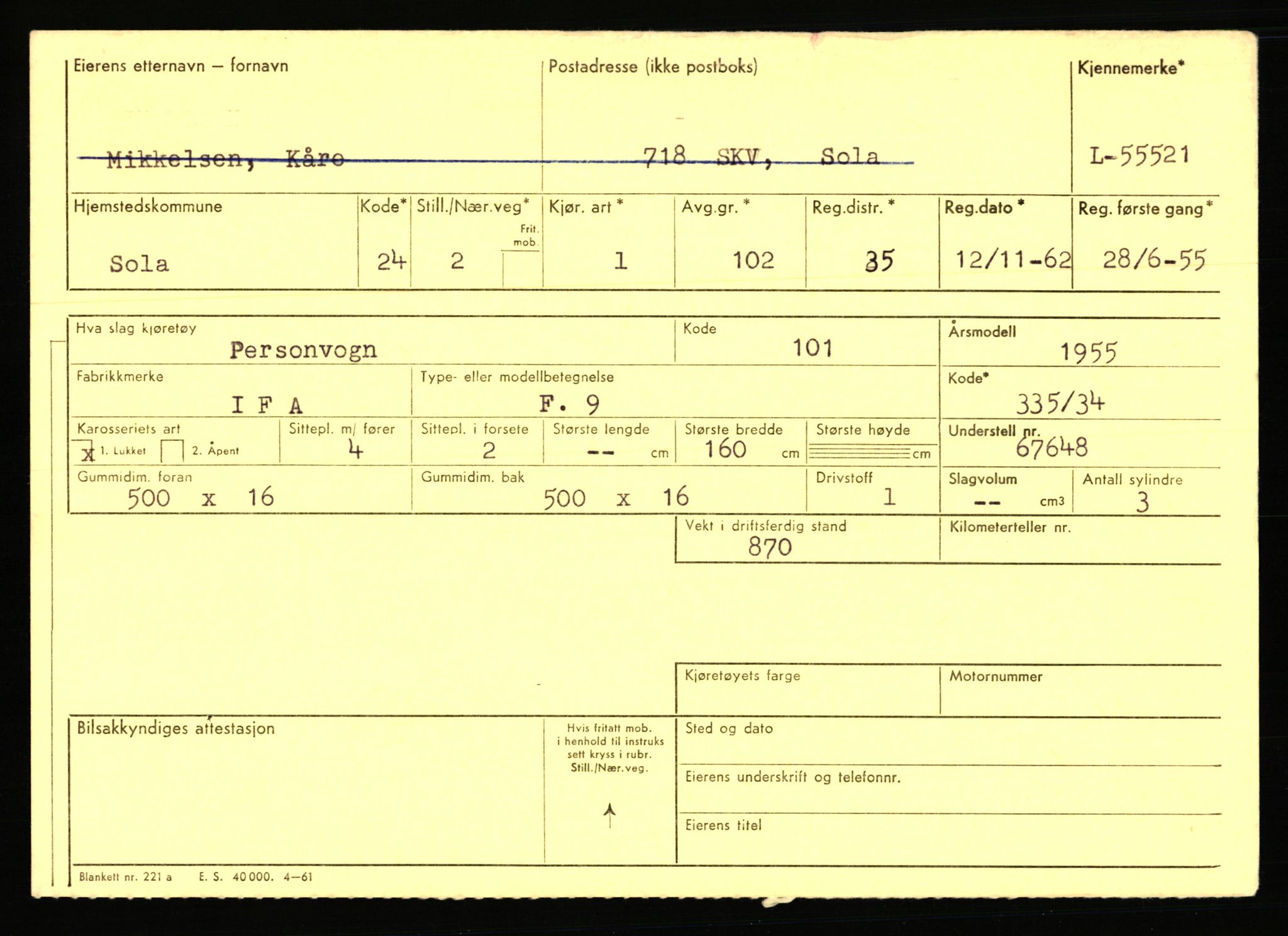 Stavanger trafikkstasjon, AV/SAST-A-101942/0/F/L0054: L-54200 - L-55699, 1930-1971, p. 2497