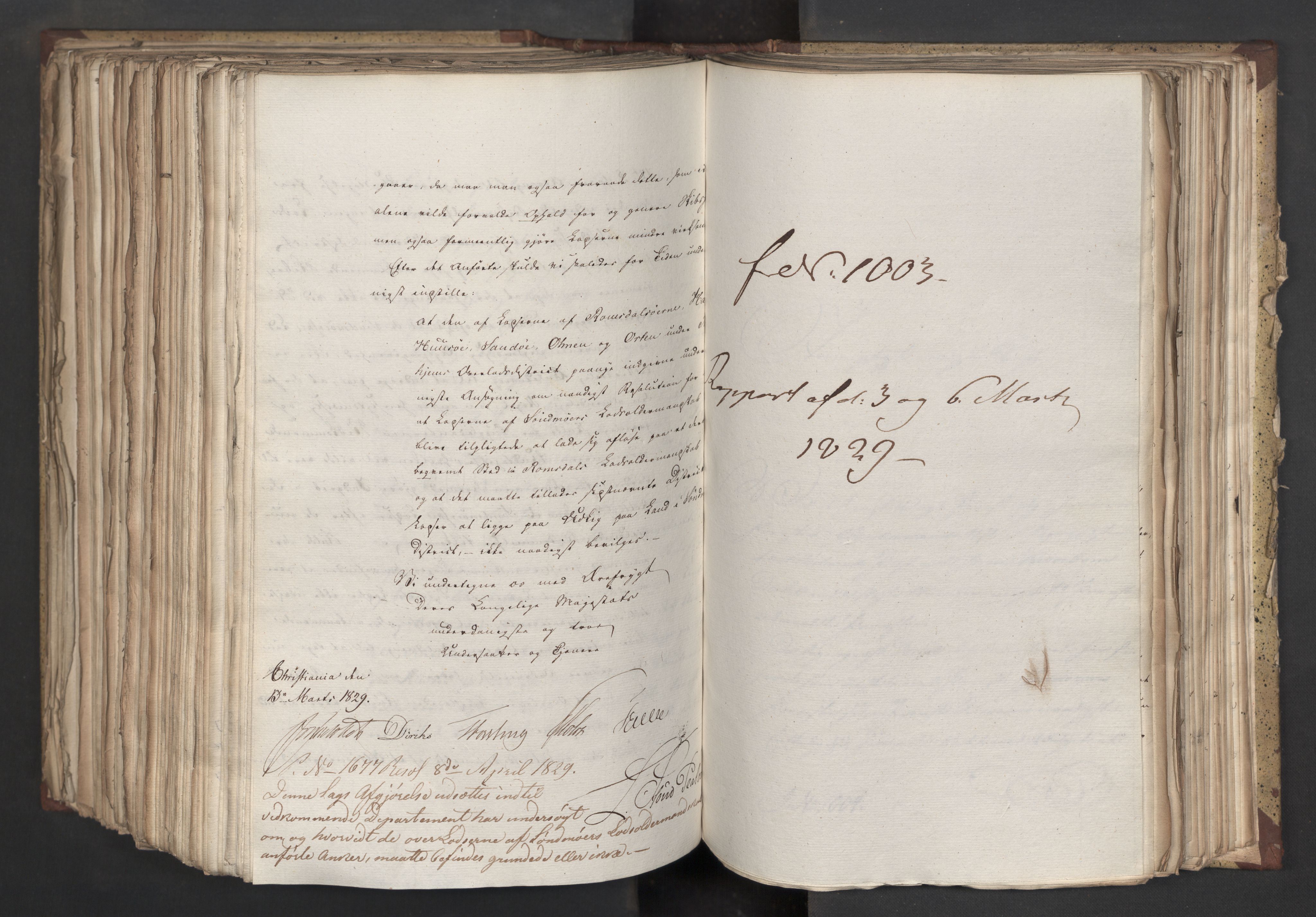 Statsrådsavdelingen i Stockholm, AV/RA-S-1003/D/Da/L0058: Regjeringsinnstillinger nr. 808-1073, 1829, p. 580