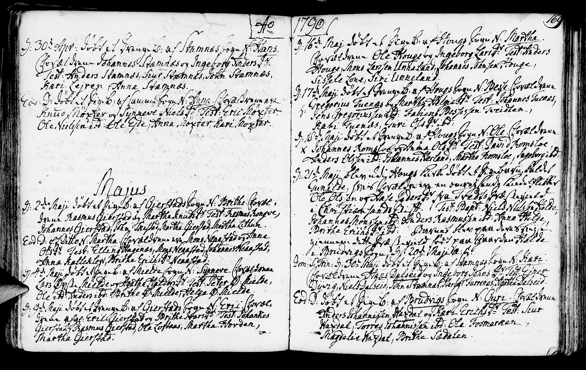 Haus sokneprestembete, AV/SAB-A-75601/H/Haa: Parish register (official) no. A 10, 1782-1796, p. 169