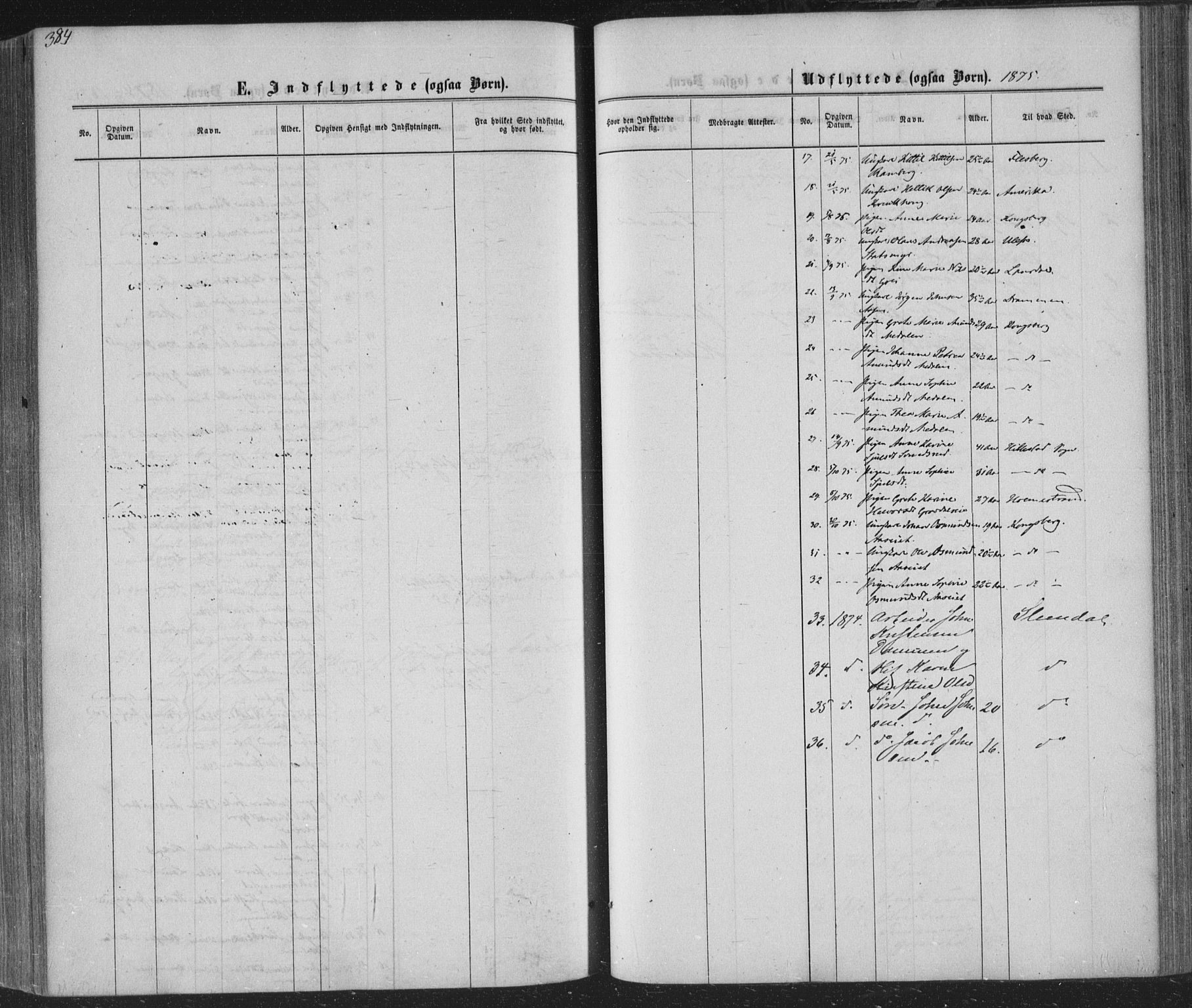 Sandsvær kirkebøker, AV/SAKO-A-244/F/Fa/L0007: Parish register (official) no. I 7, 1869-1877, p. 384