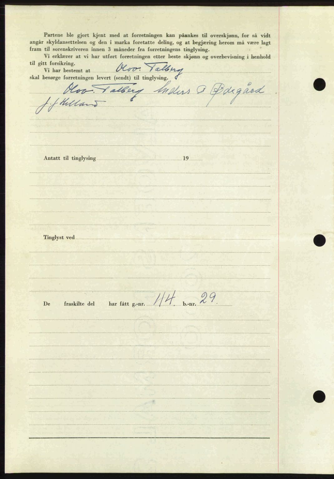 Romsdal sorenskriveri, AV/SAT-A-4149/1/2/2C: Mortgage book no. A31, 1949-1949, Diary no: : 2876/1949