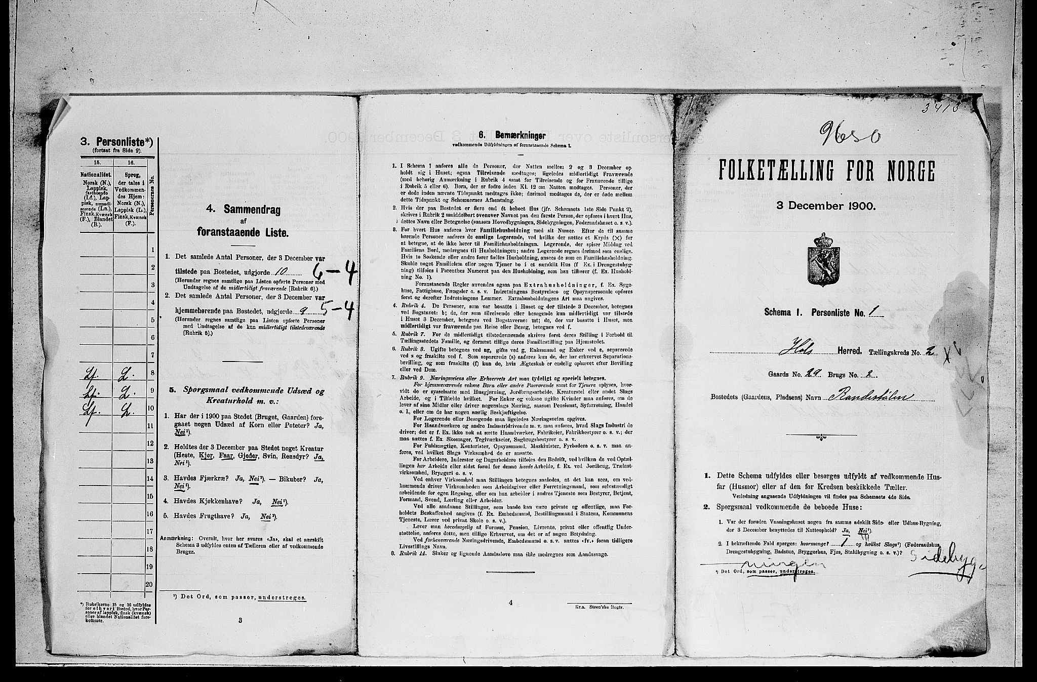 RA, 1900 census for Hol, 1900, p. 28