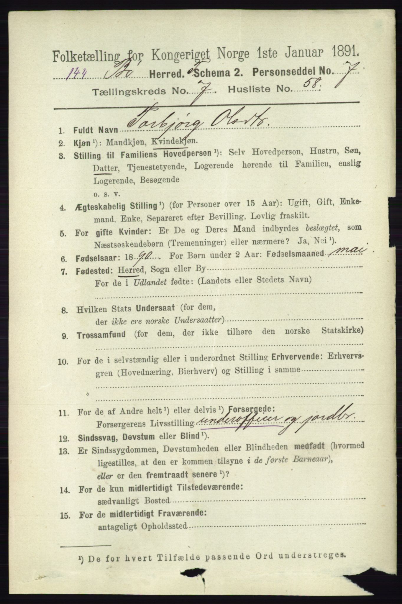 RA, 1891 census for 0821 Bø, 1891, p. 2500