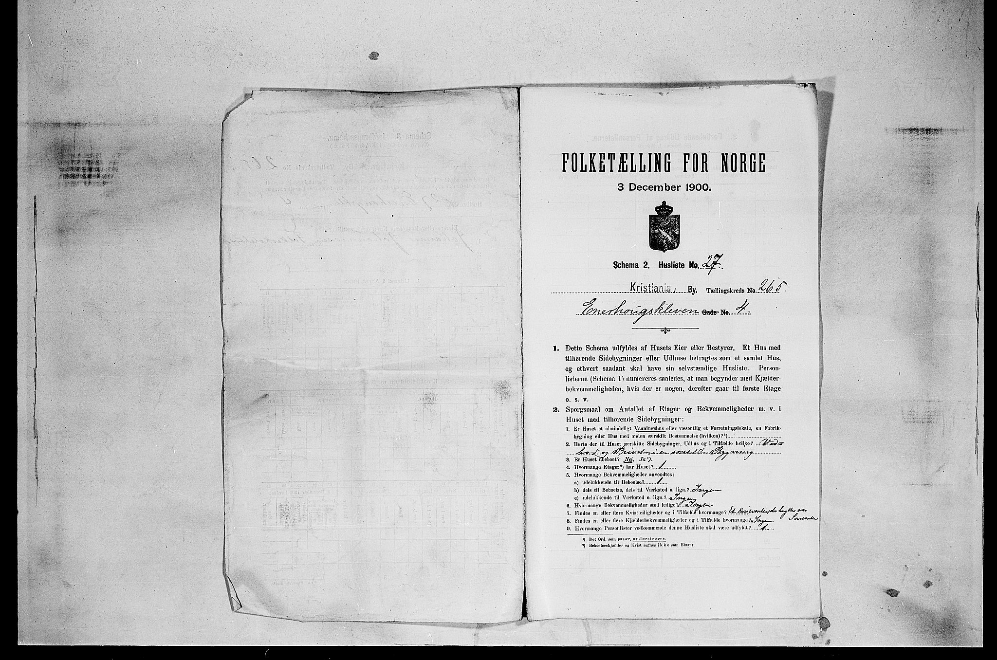 SAO, 1900 census for Kristiania, 1900, p. 20163