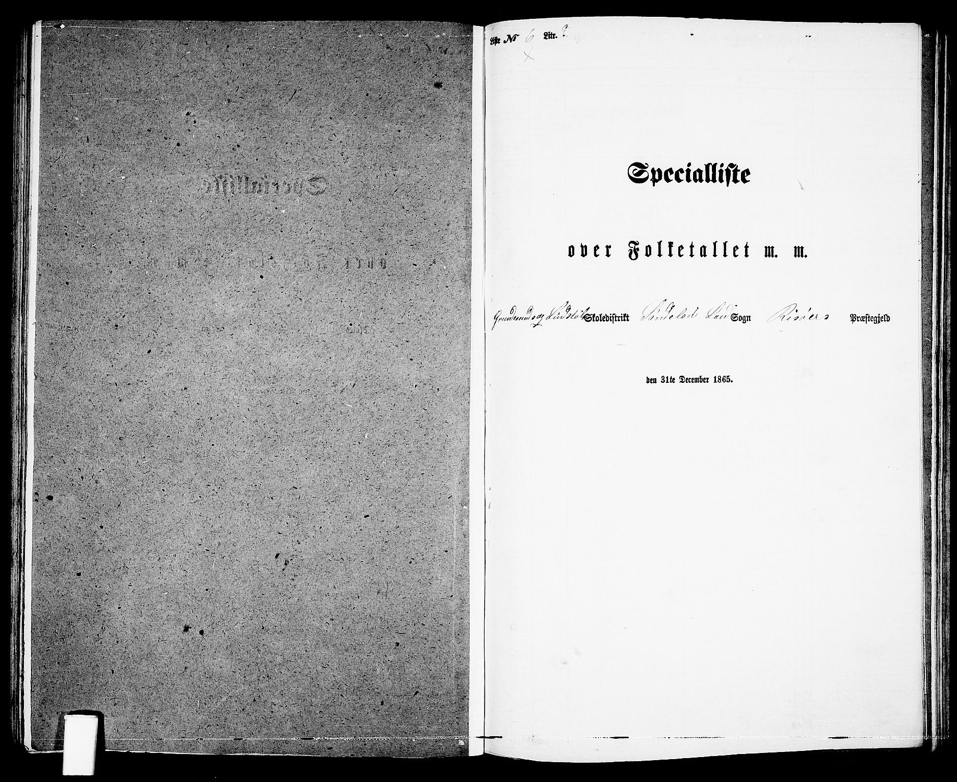 RA, 1865 census for Risør/Søndeled, 1865, p. 125