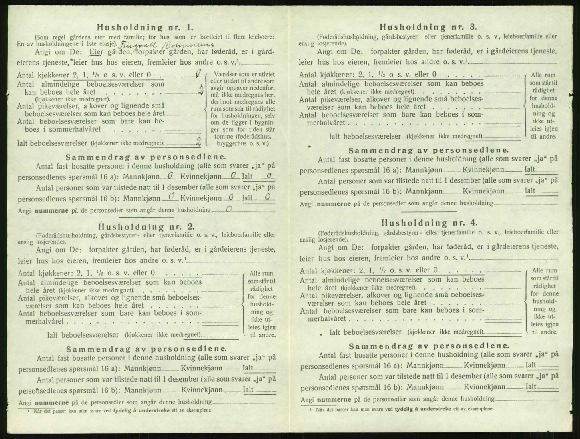 SAT, 1920 census for Tingvoll, 1920, p. 851