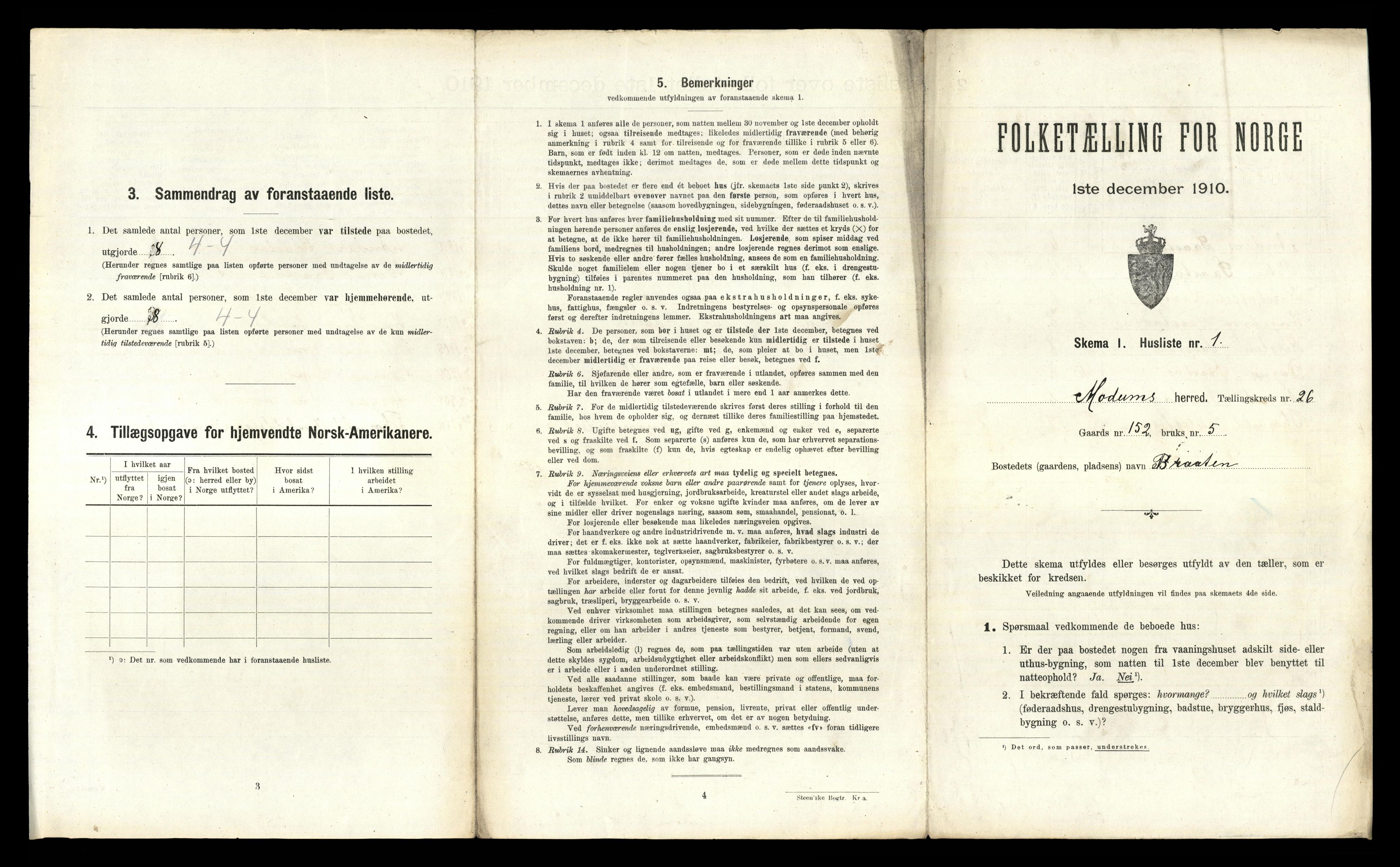 RA, 1910 census for Modum, 1910, p. 3700