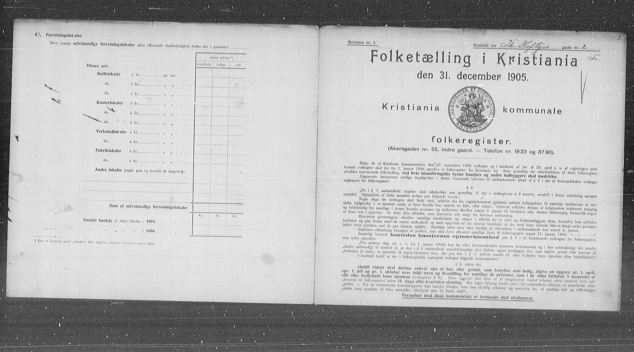 OBA, Municipal Census 1905 for Kristiania, 1905, p. 57011