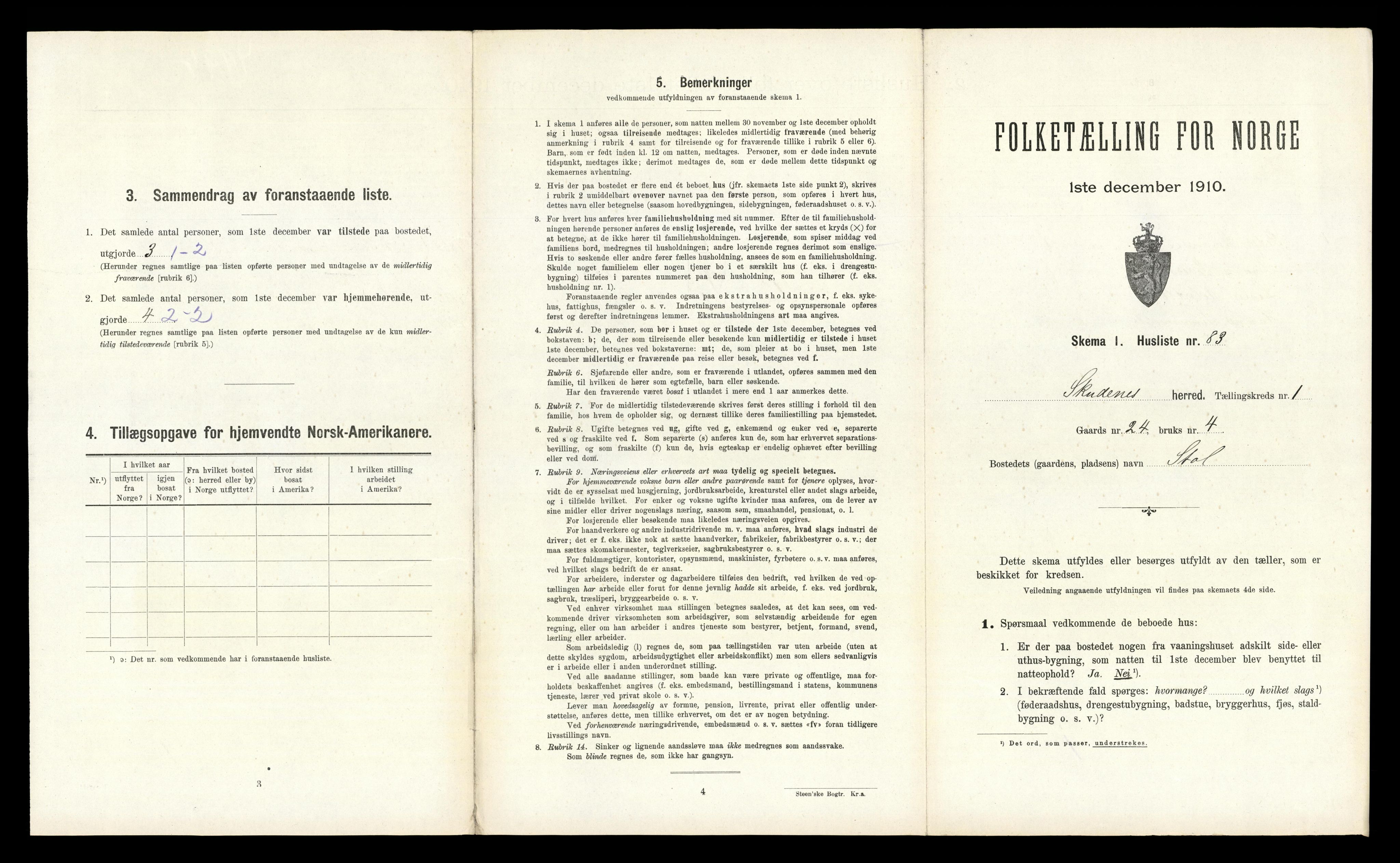 RA, 1910 census for Skudenes, 1910, p. 201