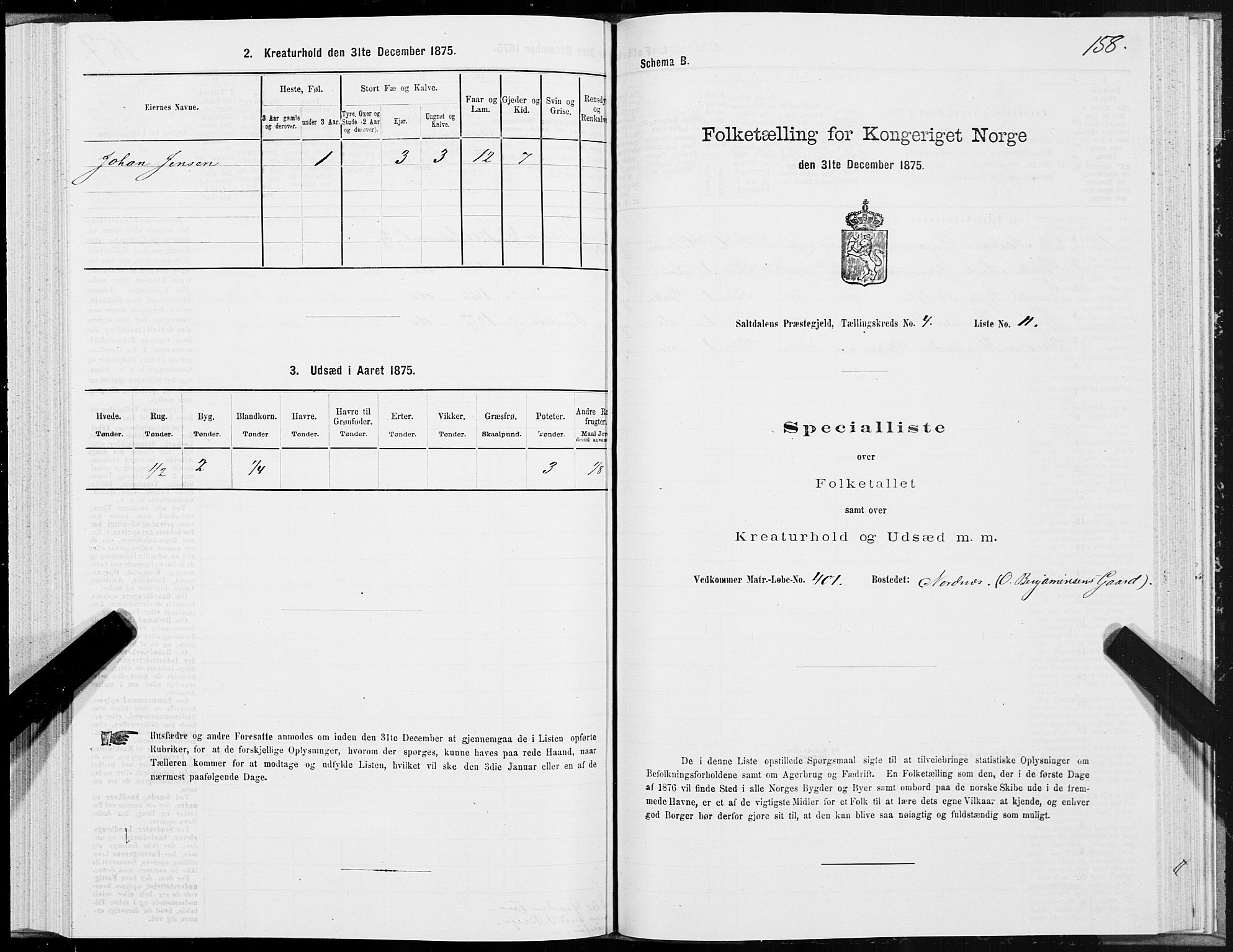 SAT, 1875 census for 1840P Saltdal, 1875, p. 2158