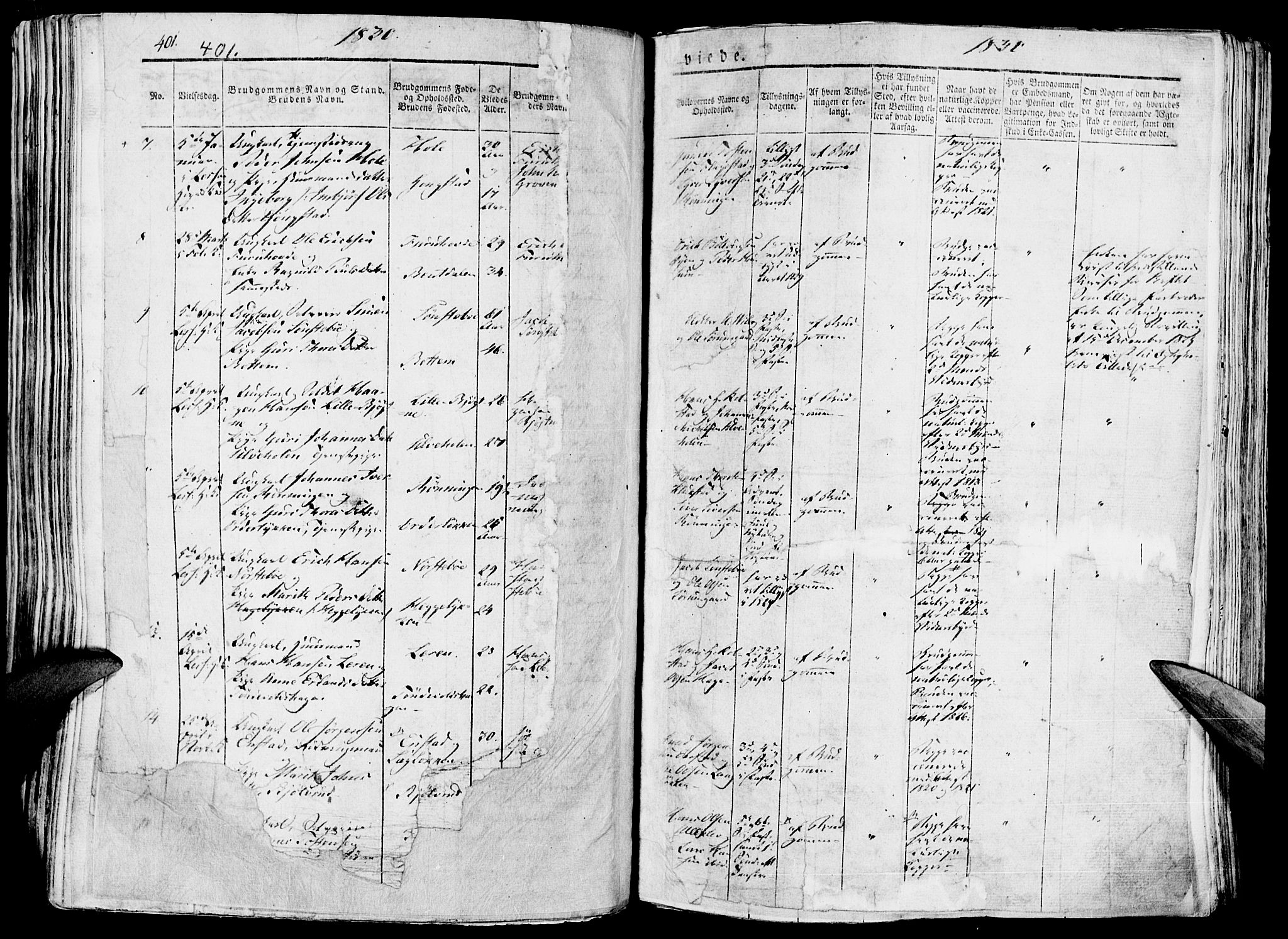 Lesja prestekontor, SAH/PREST-068/H/Ha/Haa/L0005: Parish register (official) no. 5, 1830-1842, p. 401