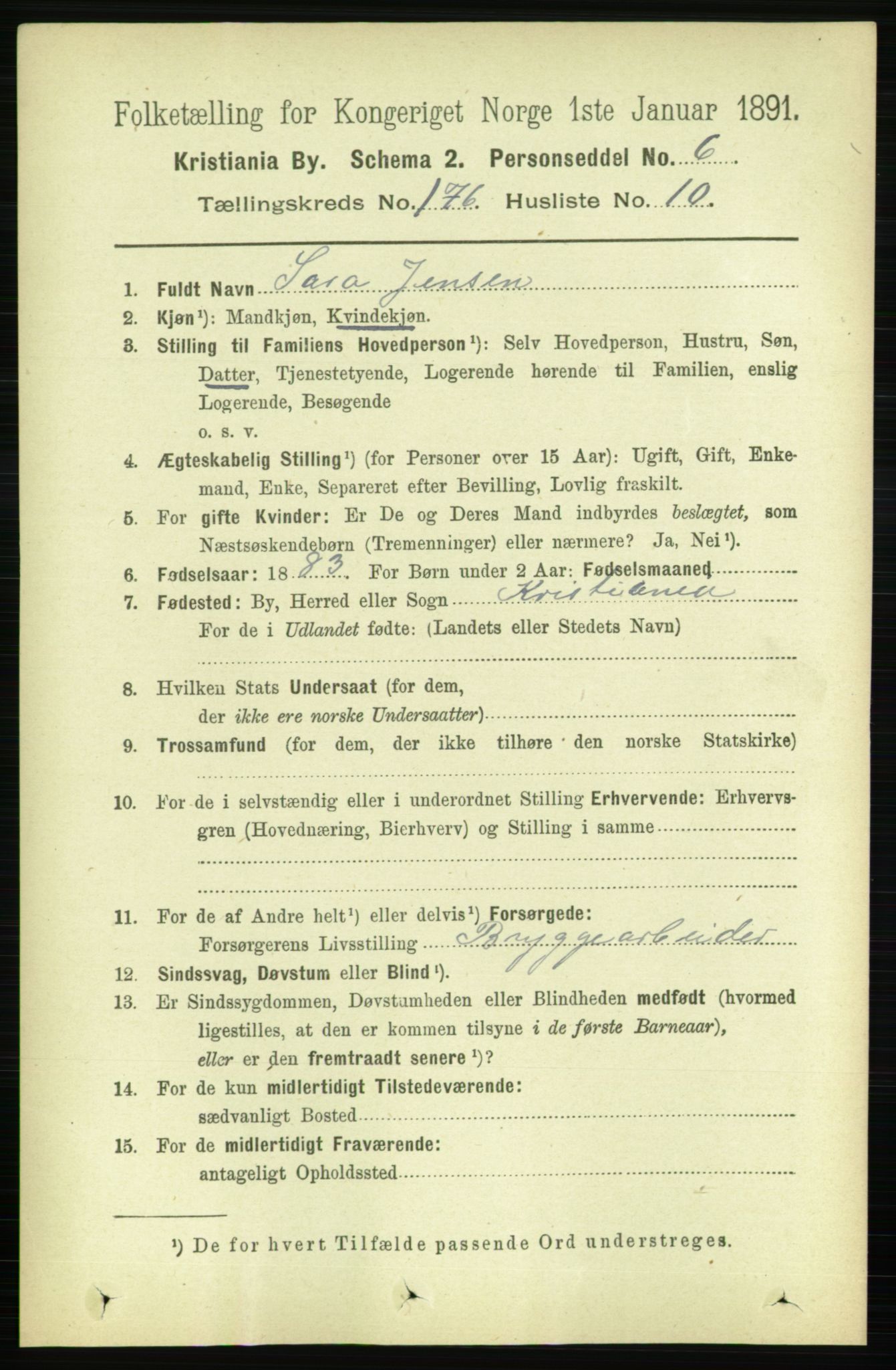 RA, 1891 census for 0301 Kristiania, 1891, p. 105912