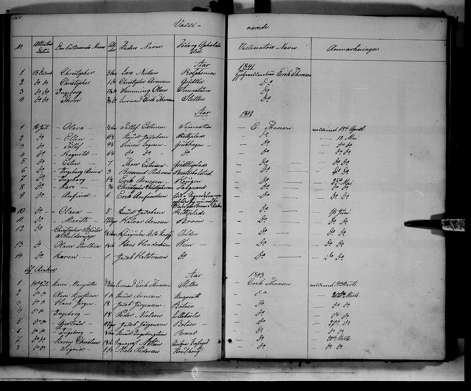 Kvikne prestekontor, SAH/PREST-064/H/Ha/Haa/L0005: Parish register (official) no. 5, 1841-1862, p. 167