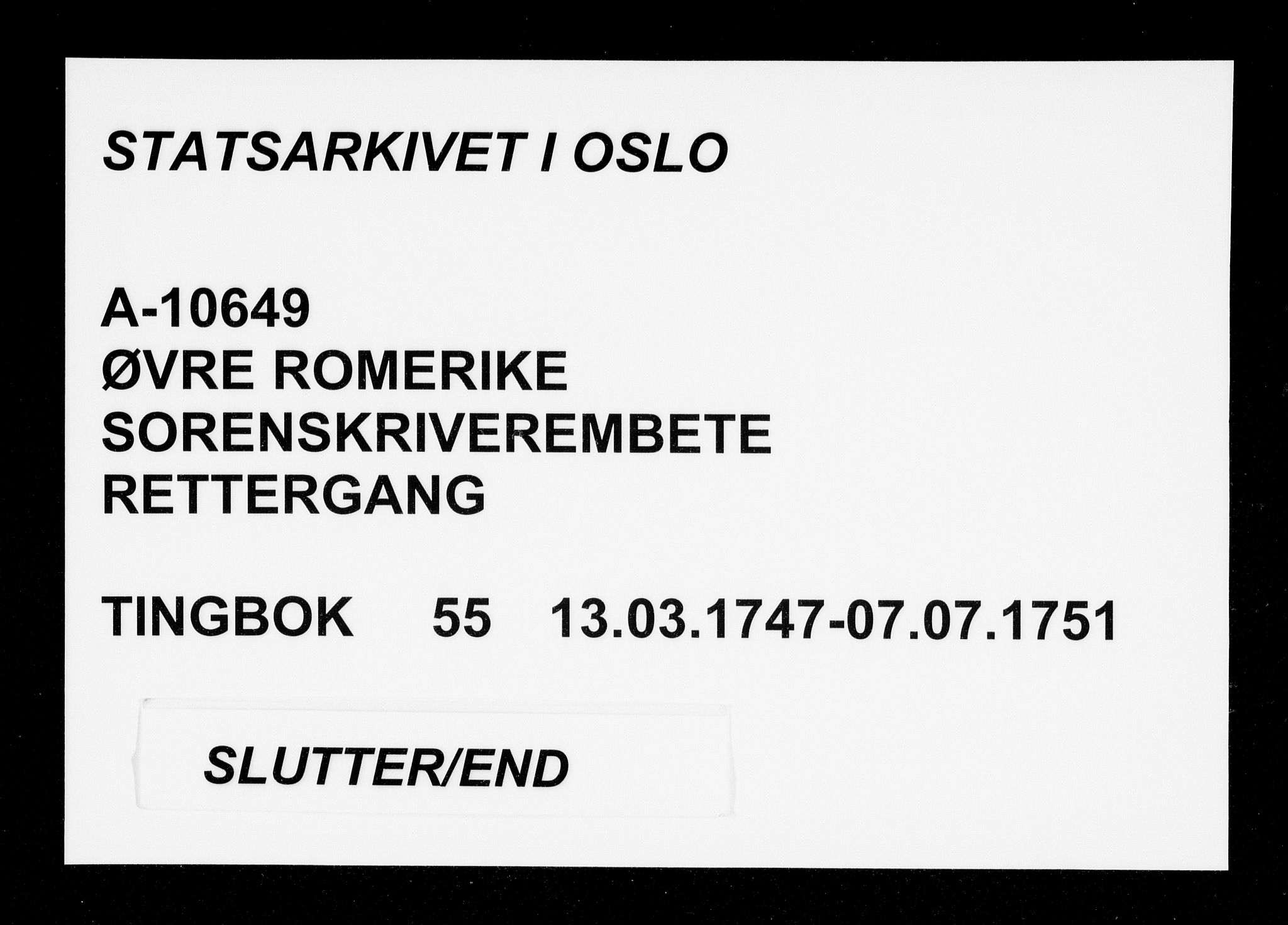 Øvre Romerike sorenskriveri, SAO/A-10649/F/Fb/L0055: Tingbok 55, 1747-1751