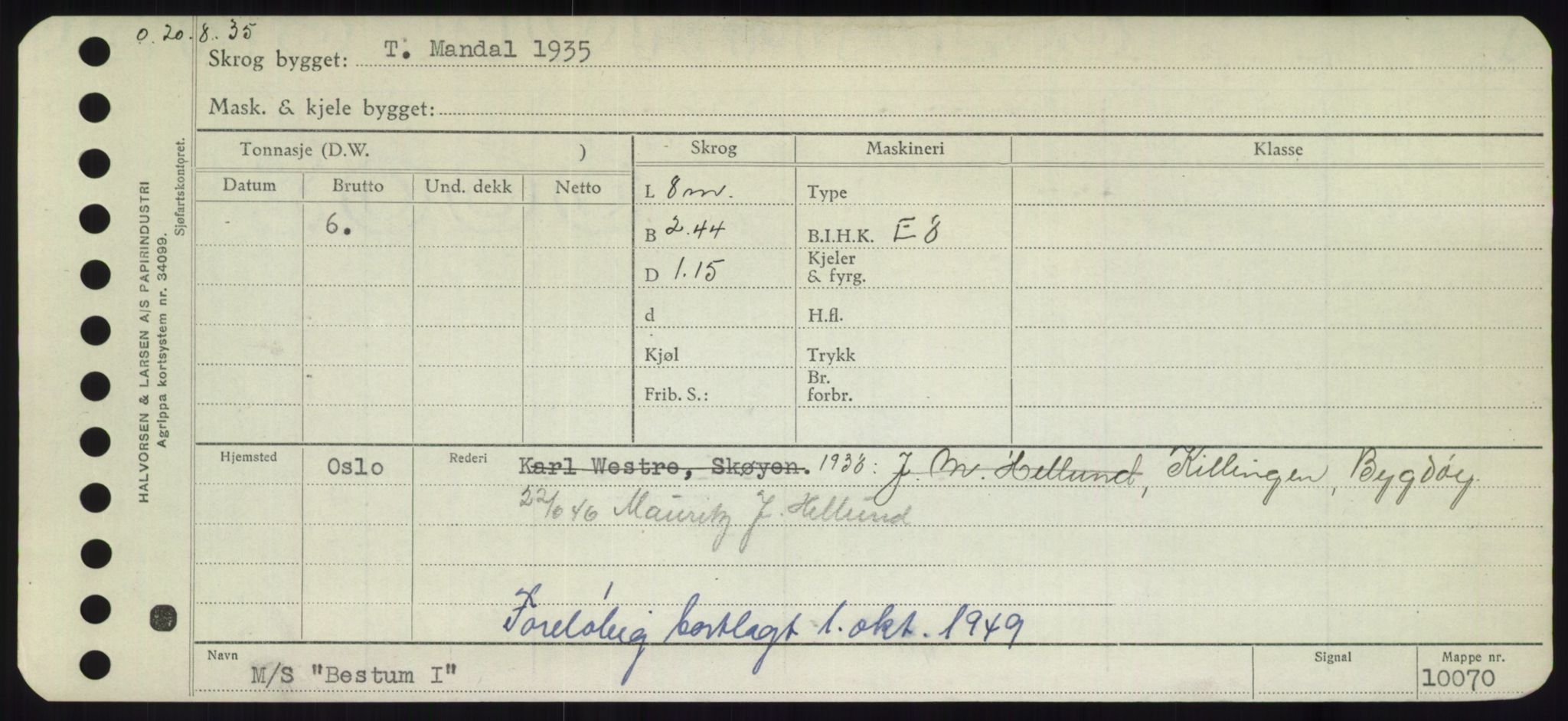 Sjøfartsdirektoratet med forløpere, Skipsmålingen, RA/S-1627/H/Hd/L0003: Fartøy, B-Bev, p. 937