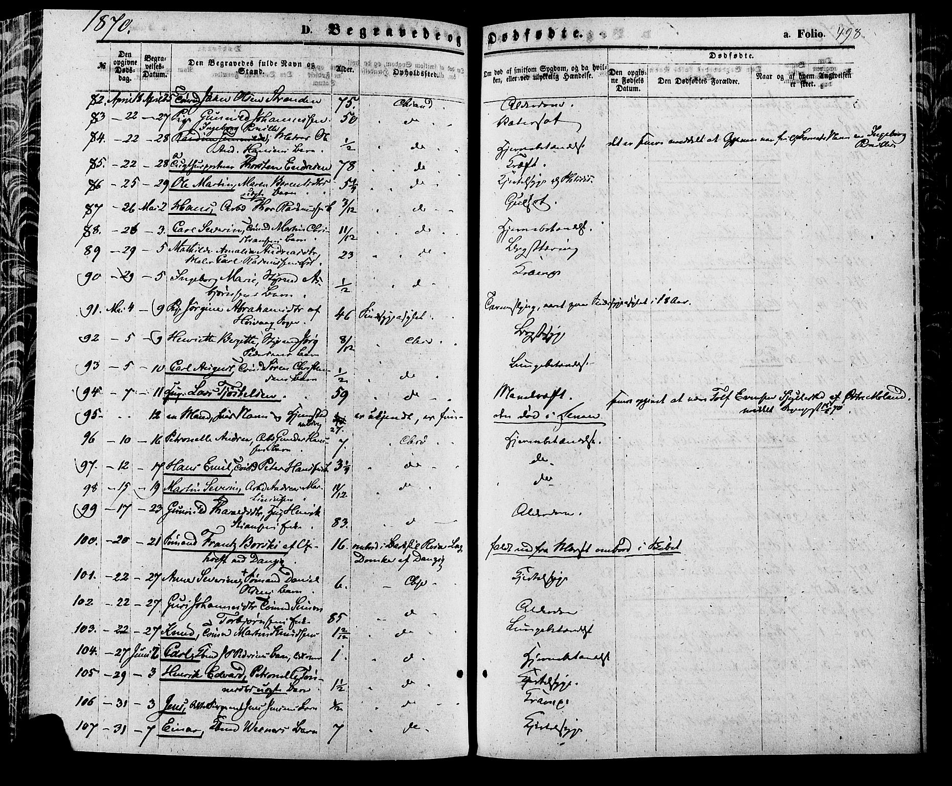 Kristiansand domprosti, SAK/1112-0006/F/Fa/L0015: Parish register (official) no. A 15, 1867-1880, p. 498