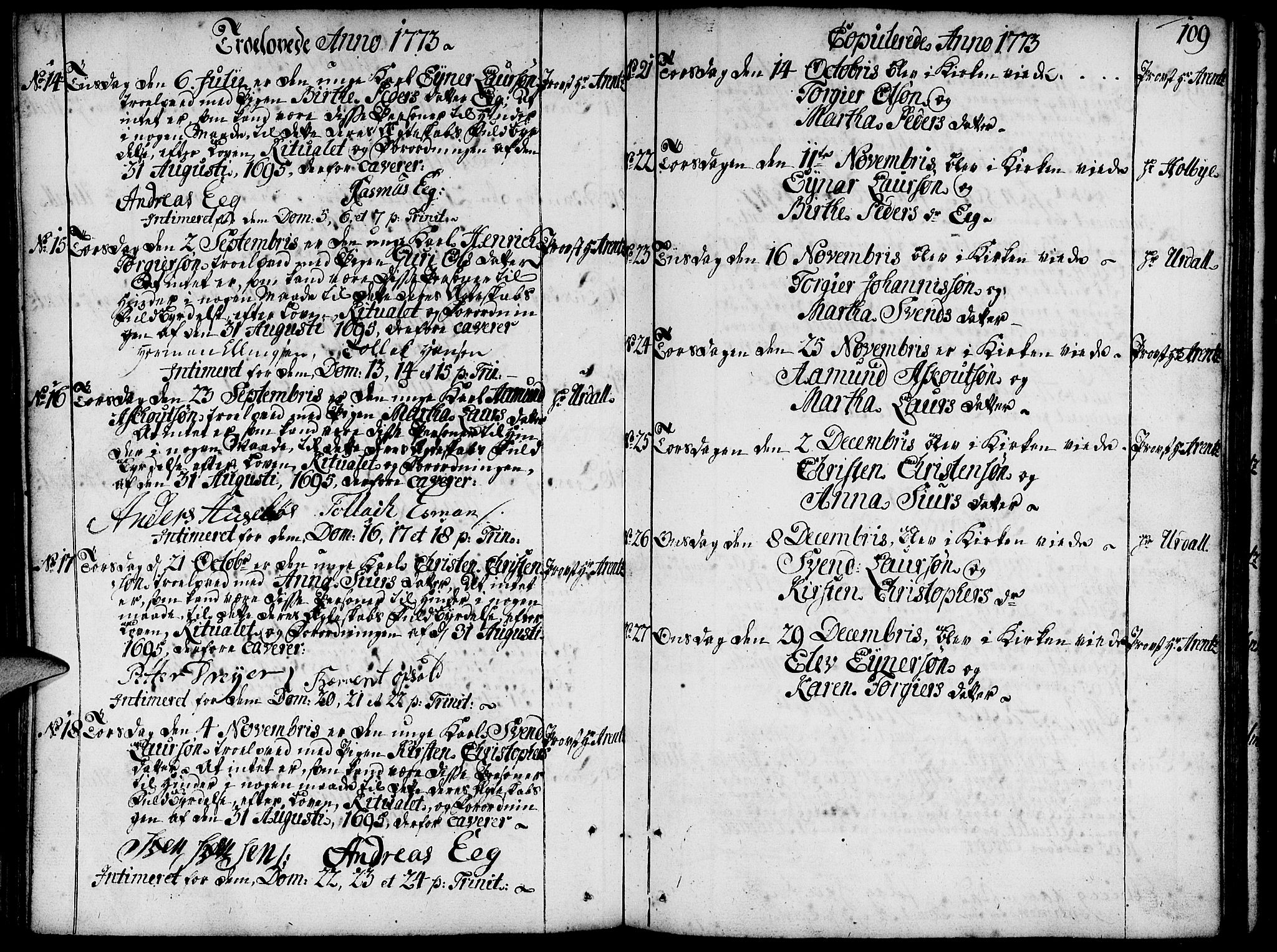 Domkirken sokneprestkontor, SAST/A-101812/001/30/30BA/L0004: Parish register (official) no. A 4, 1744-1782, p. 109