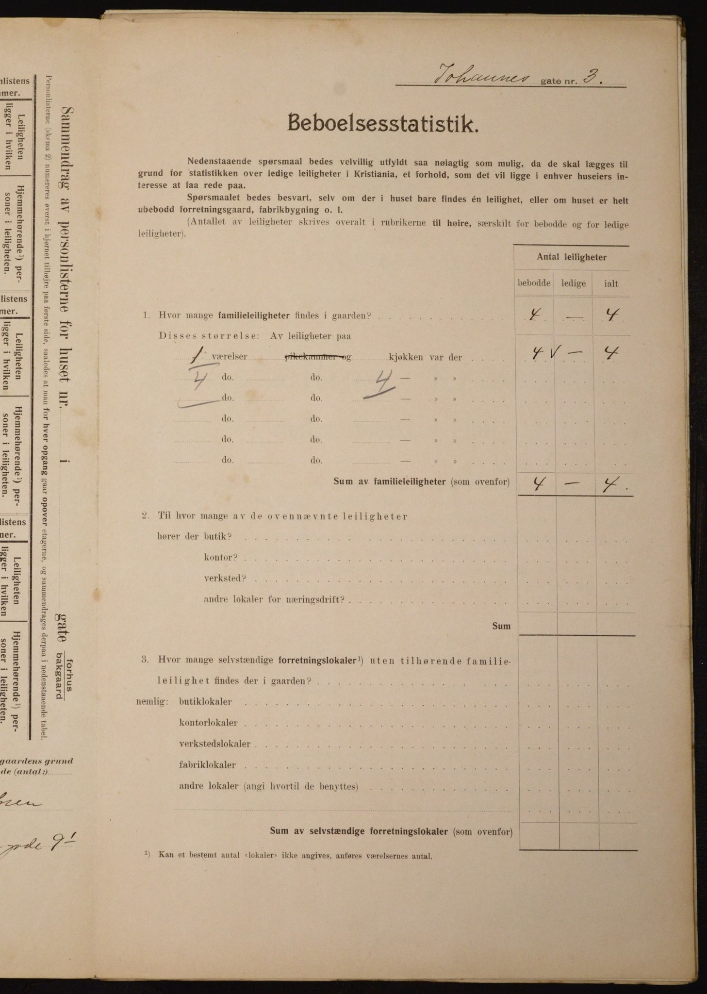 OBA, Municipal Census 1910 for Kristiania, 1910, p. 45830