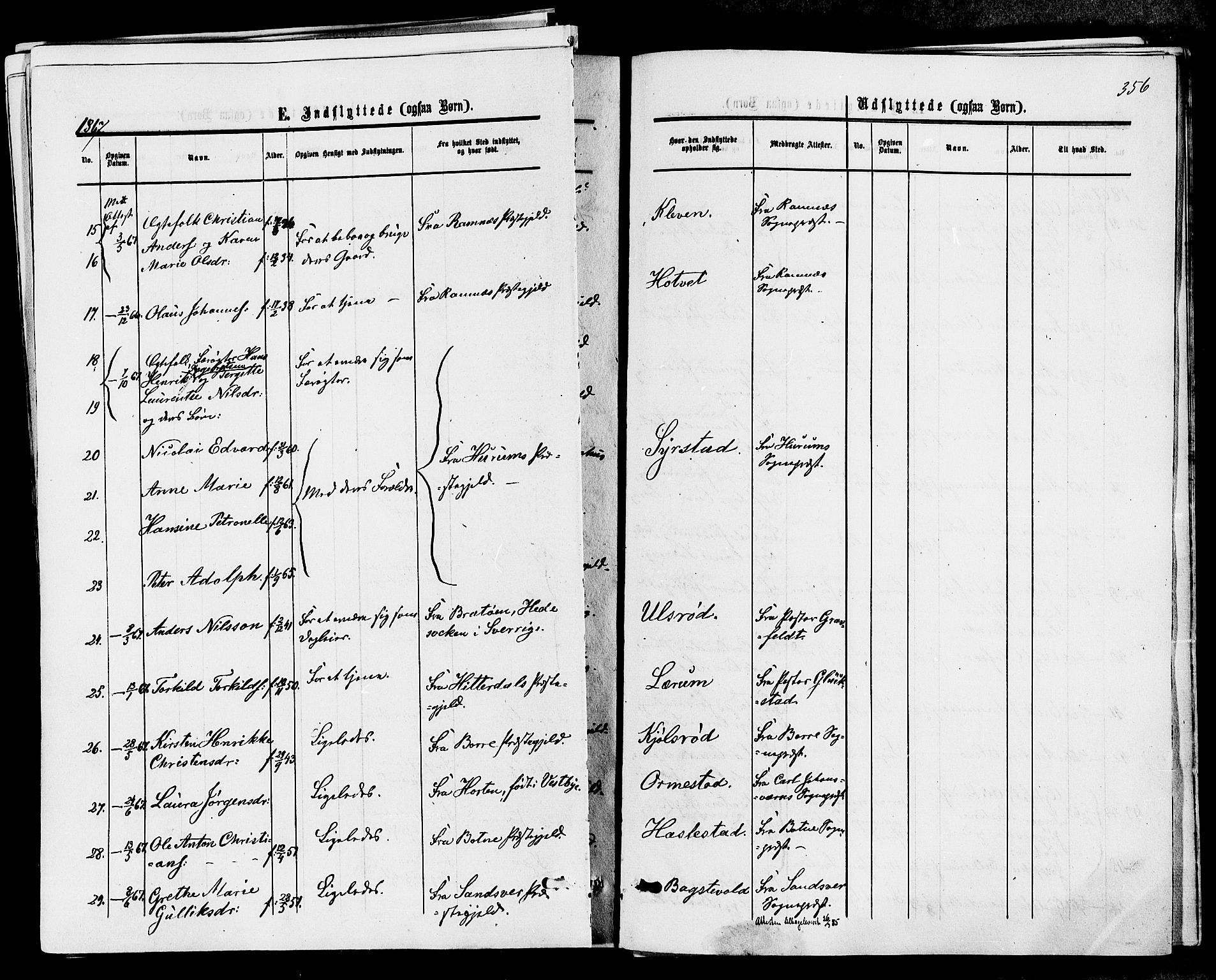 Våle kirkebøker, SAKO/A-334/F/Fa/L0010: Parish register (official) no. I 10, 1861-1877, p. 356