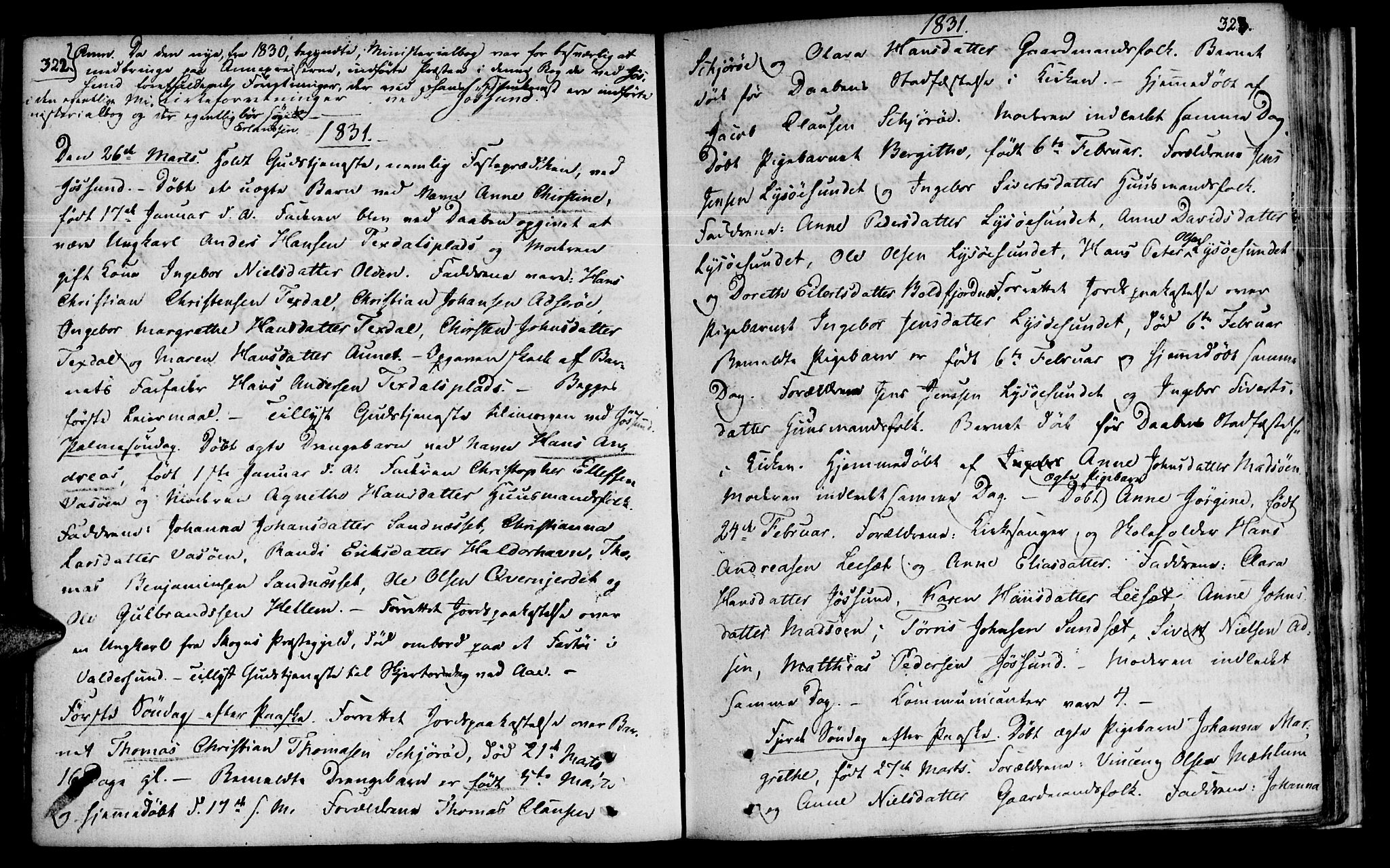 Ministerialprotokoller, klokkerbøker og fødselsregistre - Sør-Trøndelag, SAT/A-1456/655/L0674: Parish register (official) no. 655A03, 1802-1826, p. 322-323