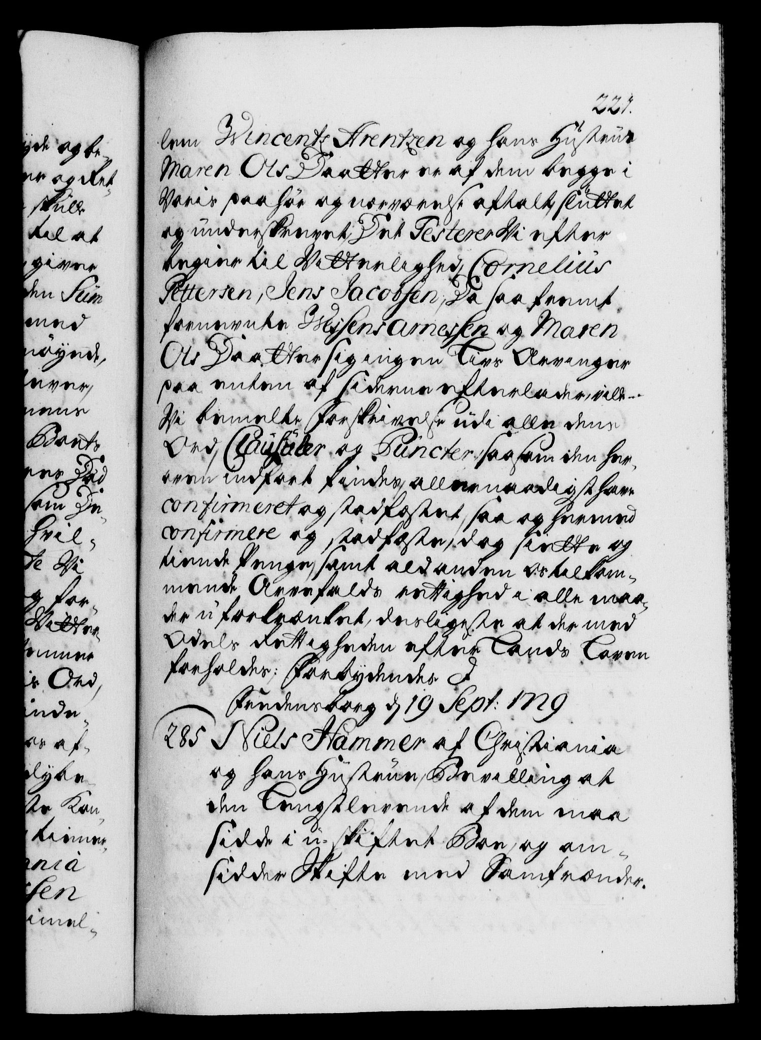 Danske Kanselli 1572-1799, AV/RA-EA-3023/F/Fc/Fca/Fcaa/L0026: Norske registre, 1729-1730, p. 221a