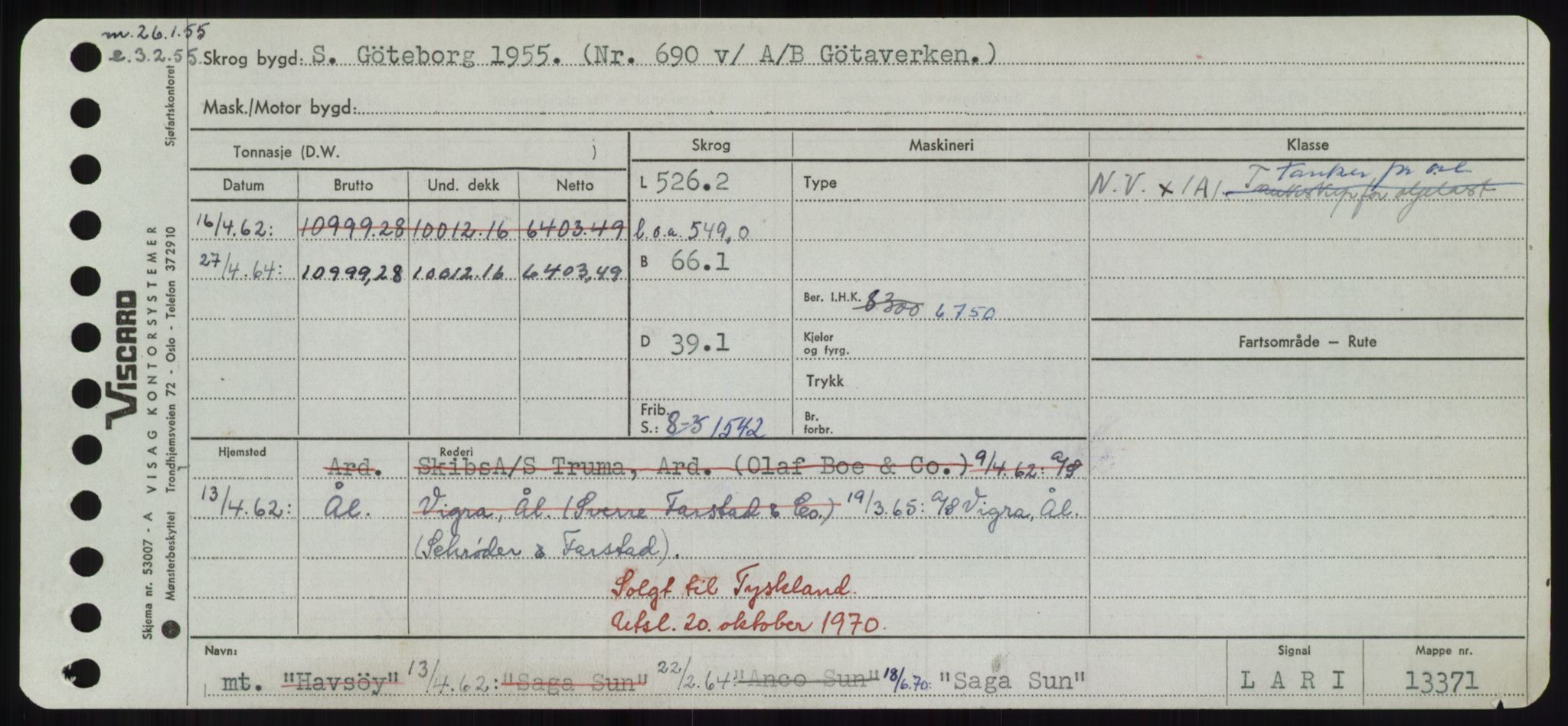 Sjøfartsdirektoratet med forløpere, Skipsmålingen, AV/RA-S-1627/H/Hd/L0031: Fartøy, Rju-Sam, p. 537