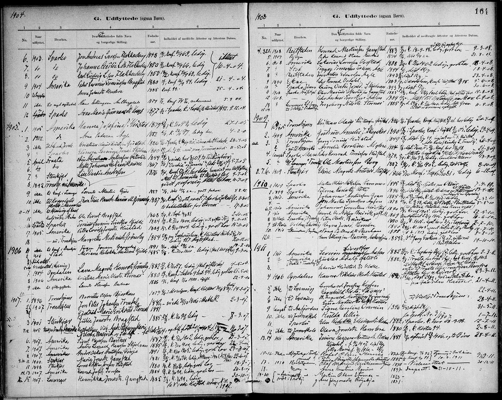 Ministerialprotokoller, klokkerbøker og fødselsregistre - Nord-Trøndelag, SAT/A-1458/732/L0316: Parish register (official) no. 732A01, 1879-1921, p. 164