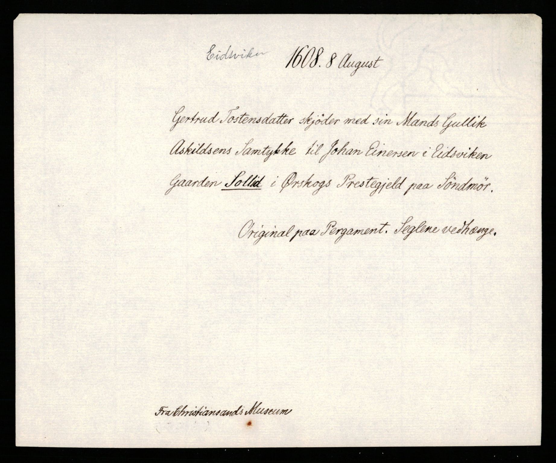 Riksarkivets diplomsamling, AV/RA-EA-5965/F35/F35b/L0005: Riksarkivets diplomer, seddelregister, 1601-1612, p. 505