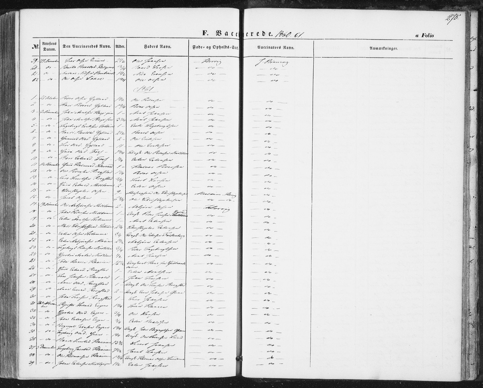 Ministerialprotokoller, klokkerbøker og fødselsregistre - Sør-Trøndelag, SAT/A-1456/692/L1103: Parish register (official) no. 692A03, 1849-1870, p. 275