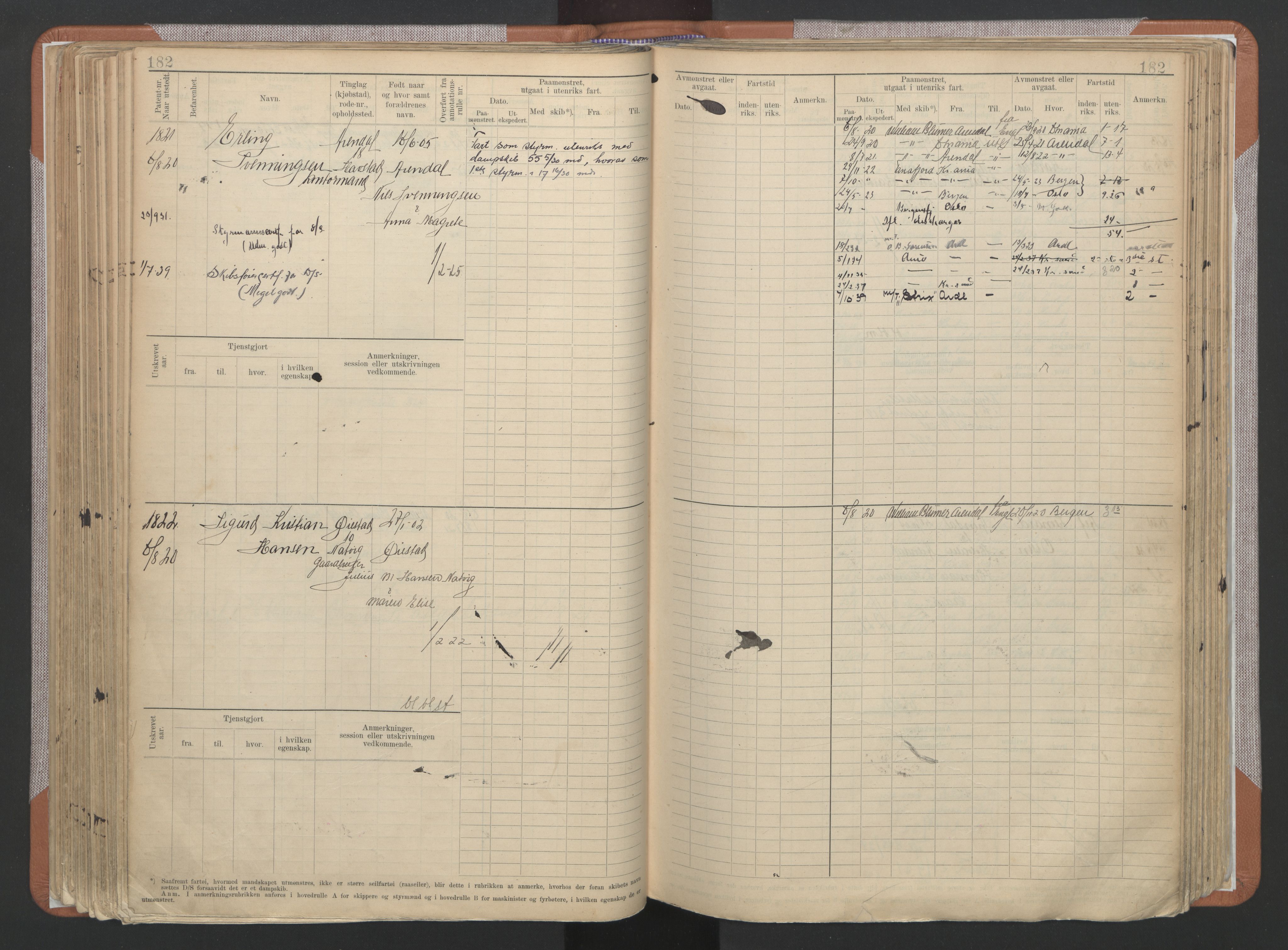 Arendal mønstringskrets, AV/SAK-2031-0012/F/Fb/L0022: Hovedrulle A nr 1466-2242, S-20, 1914-1930, p. 190