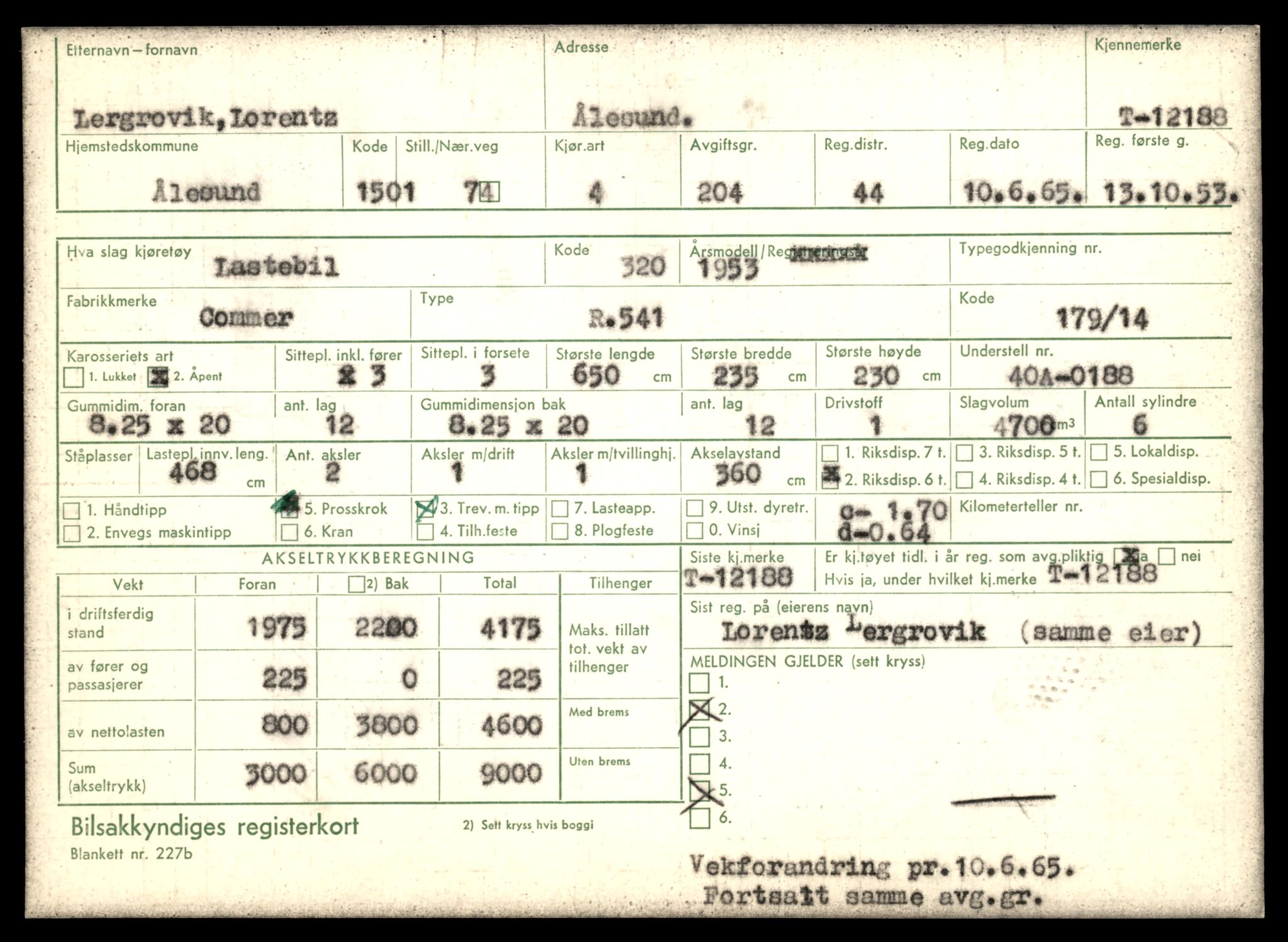 Møre og Romsdal vegkontor - Ålesund trafikkstasjon, AV/SAT-A-4099/F/Fe/L0033: Registreringskort for kjøretøy T 12151 - T 12474, 1927-1998, p. 1011