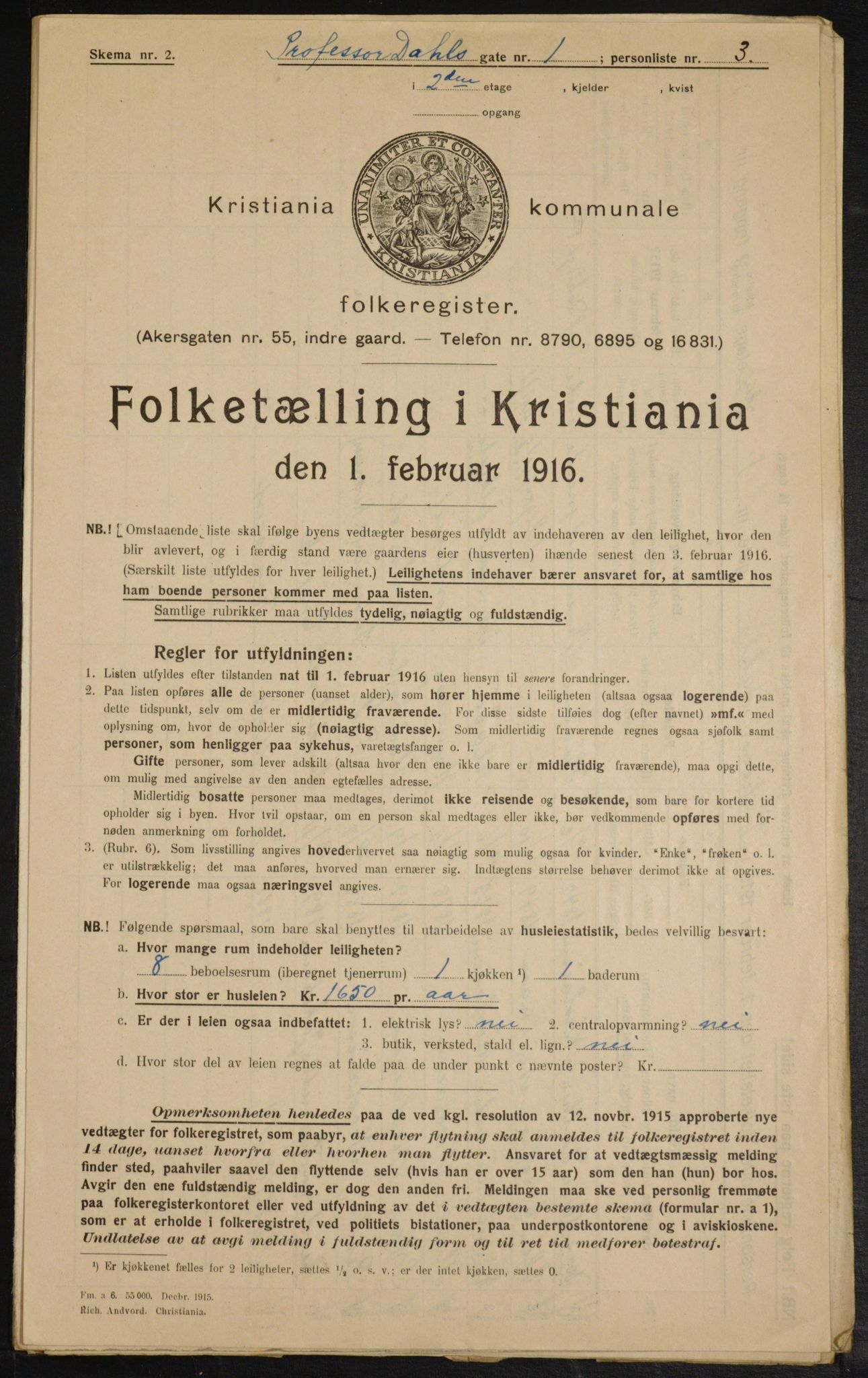 OBA, Municipal Census 1916 for Kristiania, 1916, p. 83613