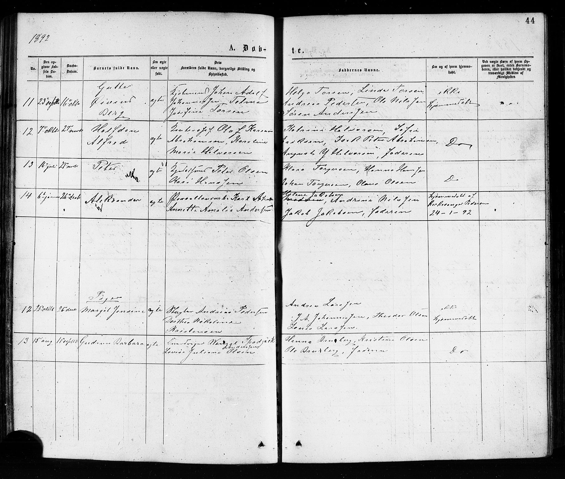 Porsgrunn kirkebøker , SAKO/A-104/G/Ga/L0003: Parish register (copy) no. I 3, 1877-1915, p. 44