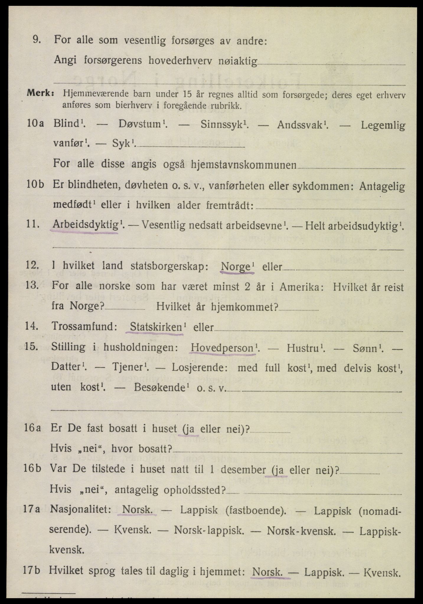 SAT, 1920 census for Hattfjelldal, 1920, p. 2121