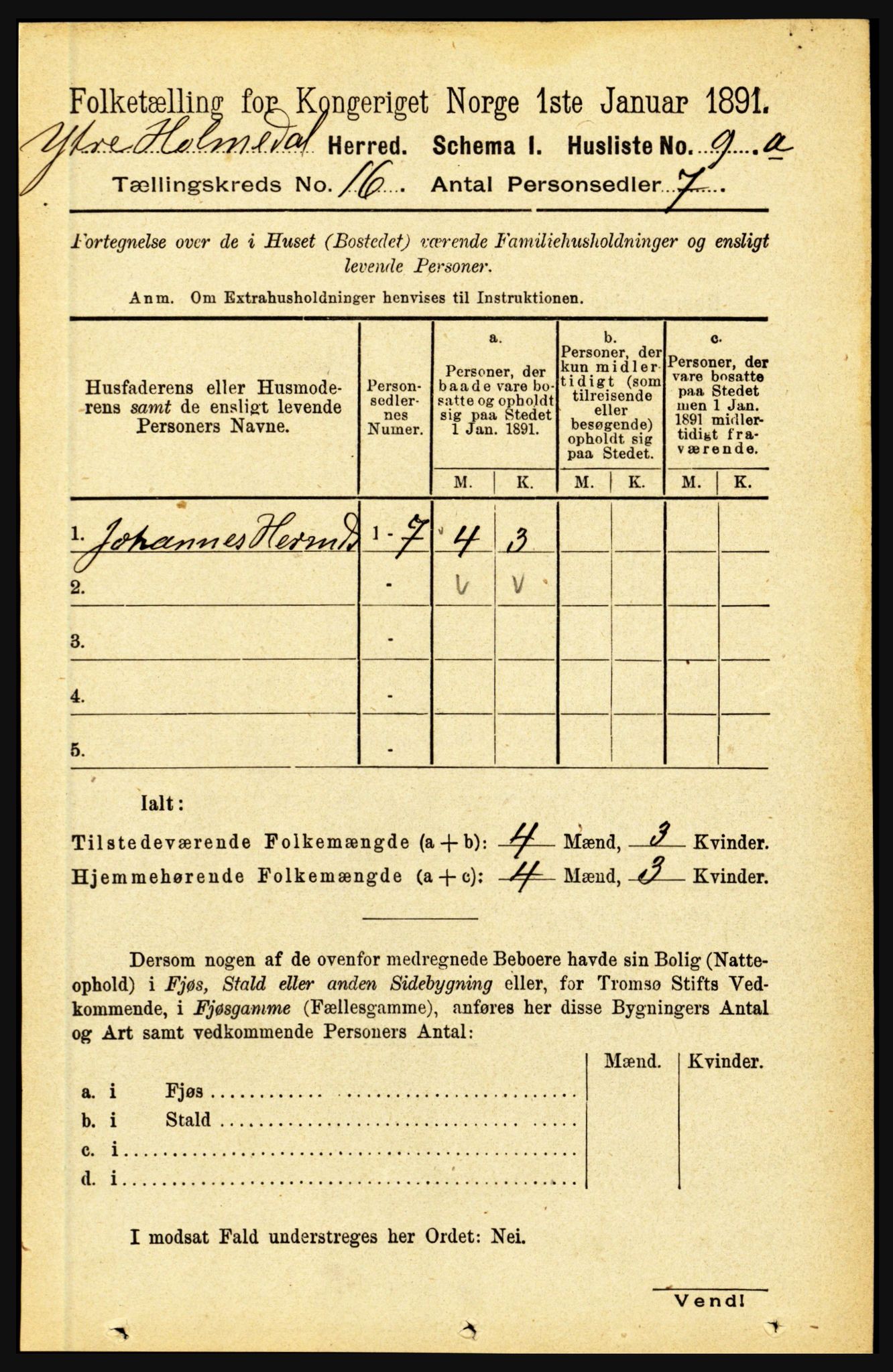 RA, 1891 census for 1429 Ytre Holmedal, 1891, p. 4204